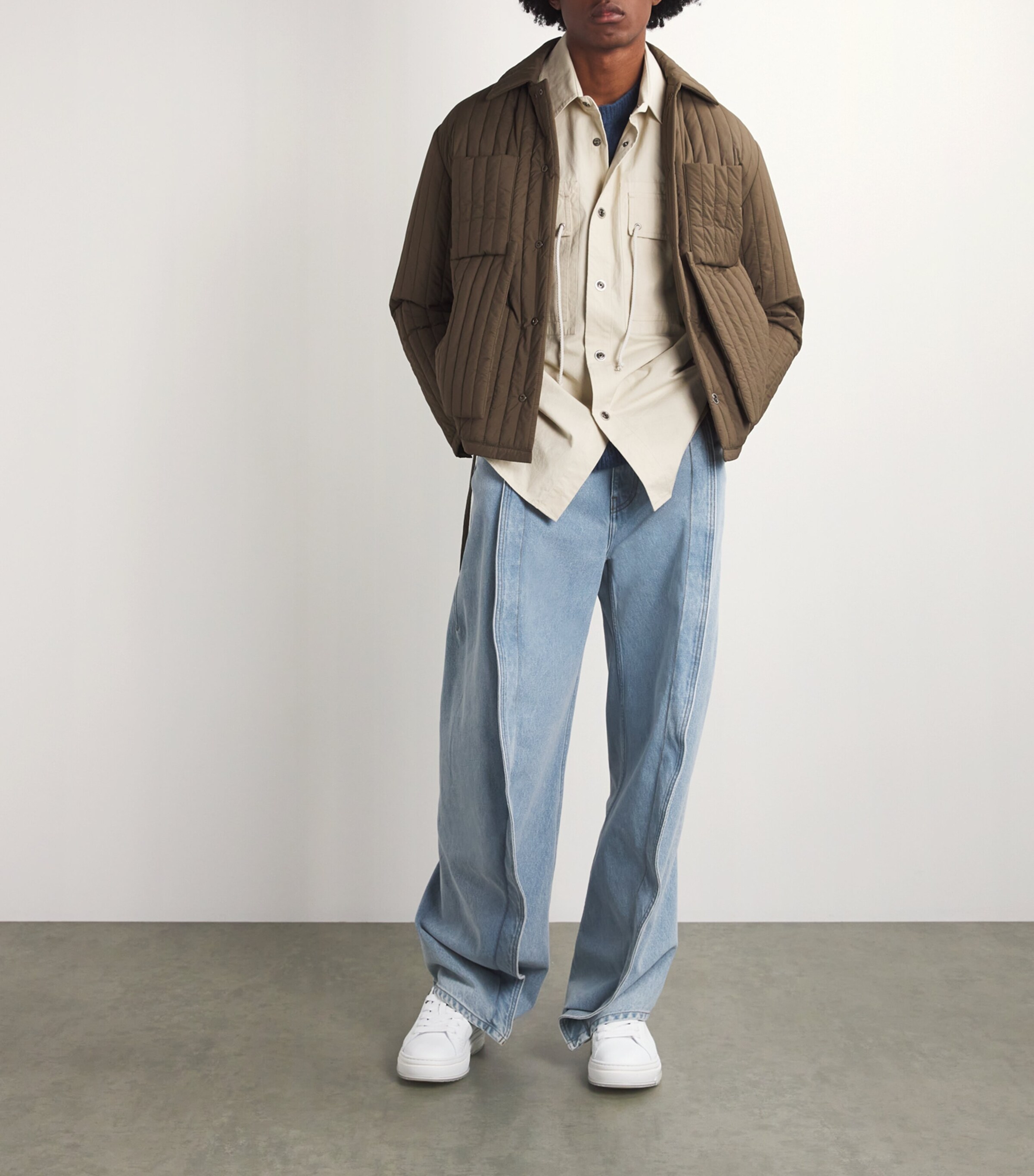 Represent Tumbled Leather HTN Sneakers White Image 5