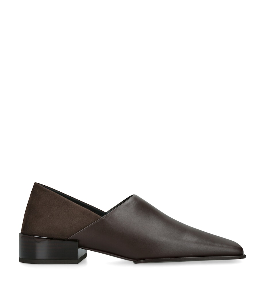 Leather Square-Toe Loafers 20 WINE Image 1