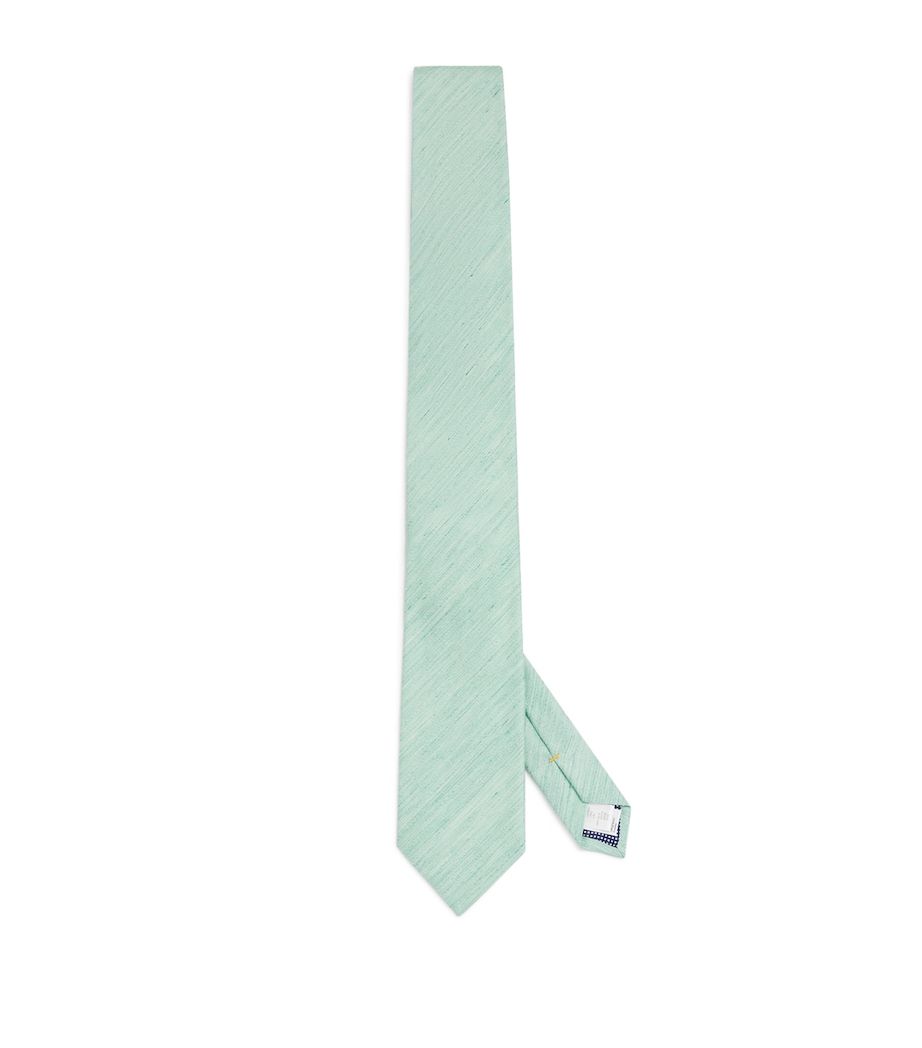 Silk-Linen Tie 60 LIGHT GREEN Image 1