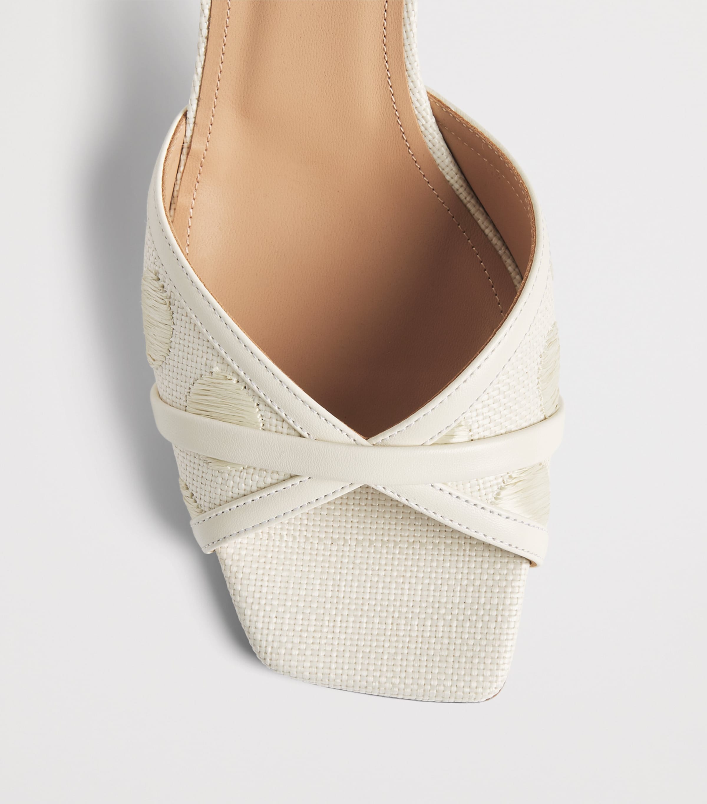 Malone Souliers Raffia-Leather Perla Mules 70 Beige Image 6