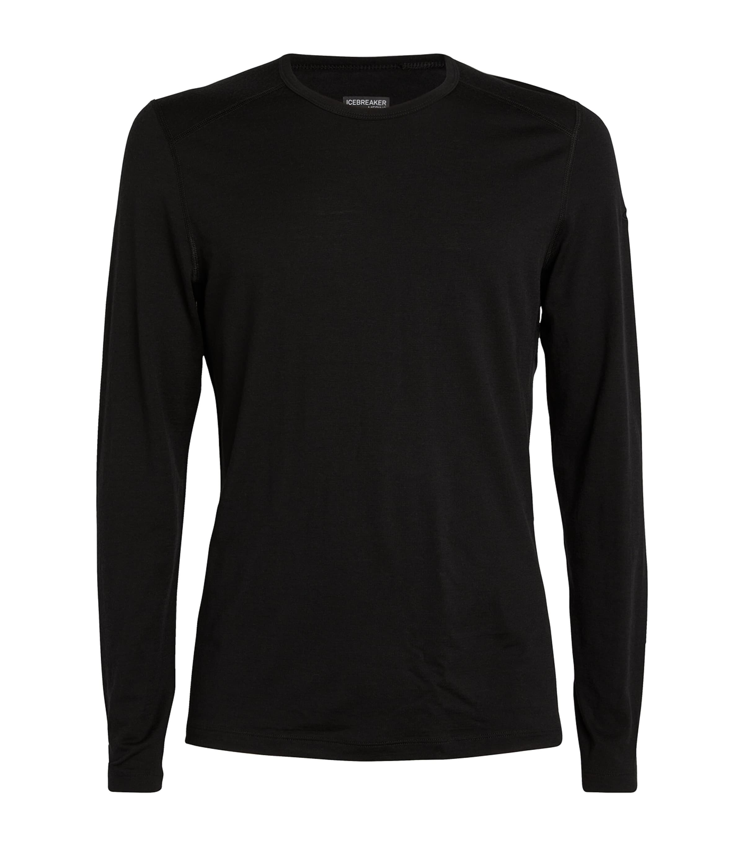 Icebreaker Merino Wool 200 Base Layer Long-sleeved Top In Black