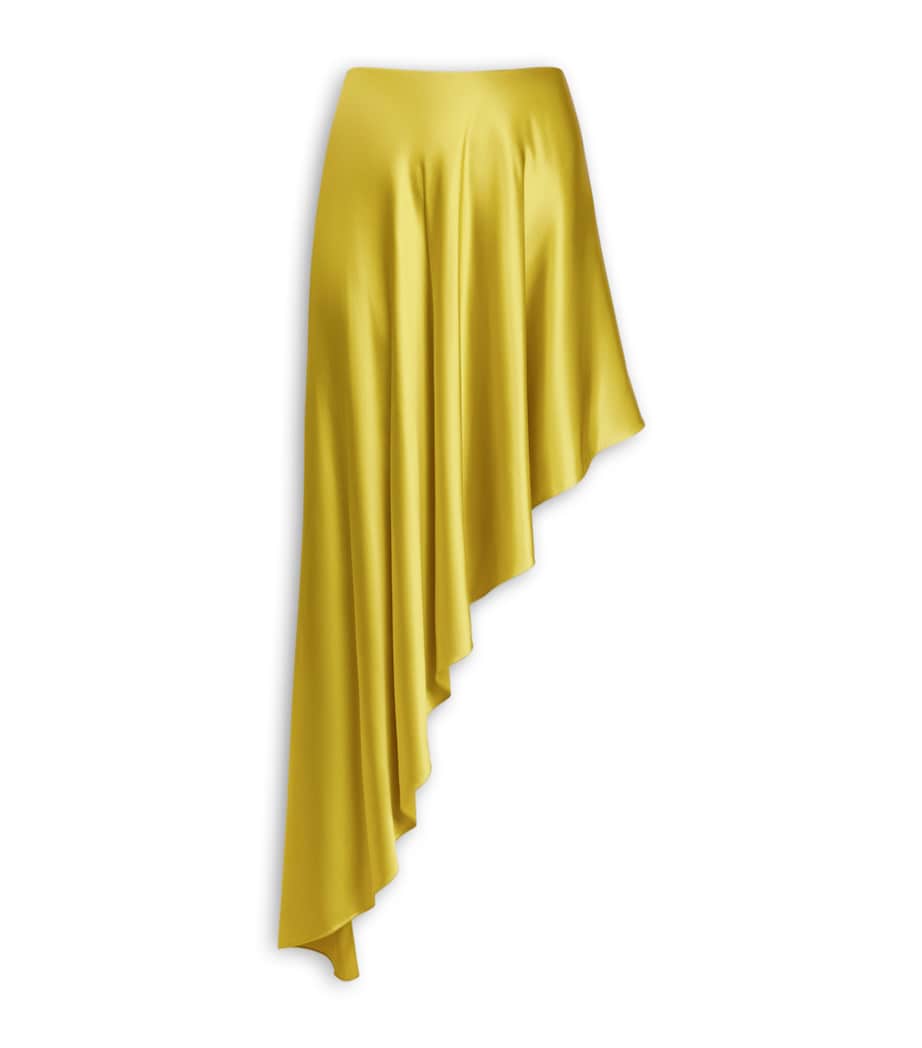 Alaïa Womens Asymmetric Pointed Skirt Lime Image 1