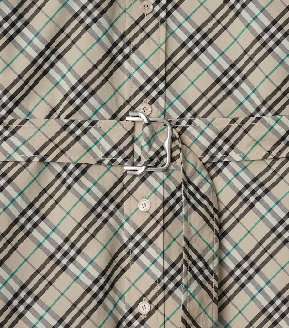Cotton Check Mini Shirt Dress HUSK IP CHECK Image 5
