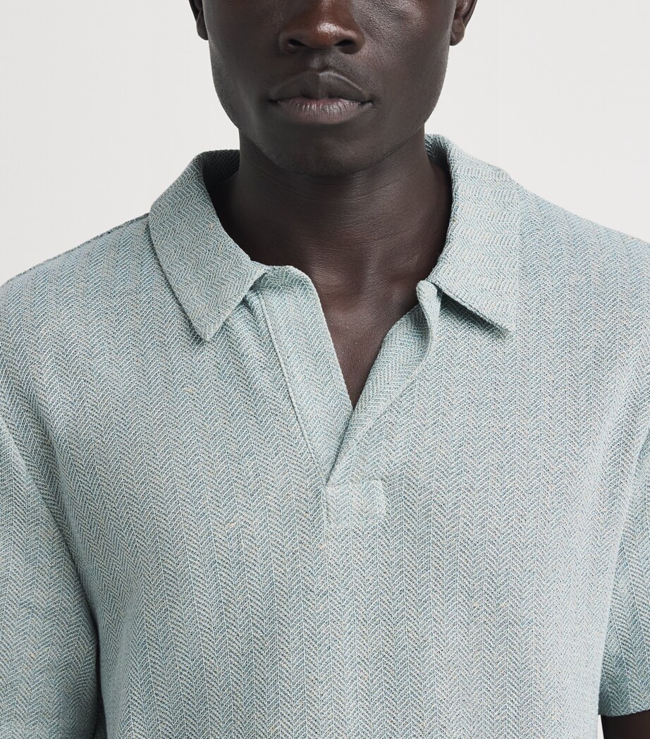 Jacob Cohën Mens Geometric Polo Shirt Azzurro Image 3