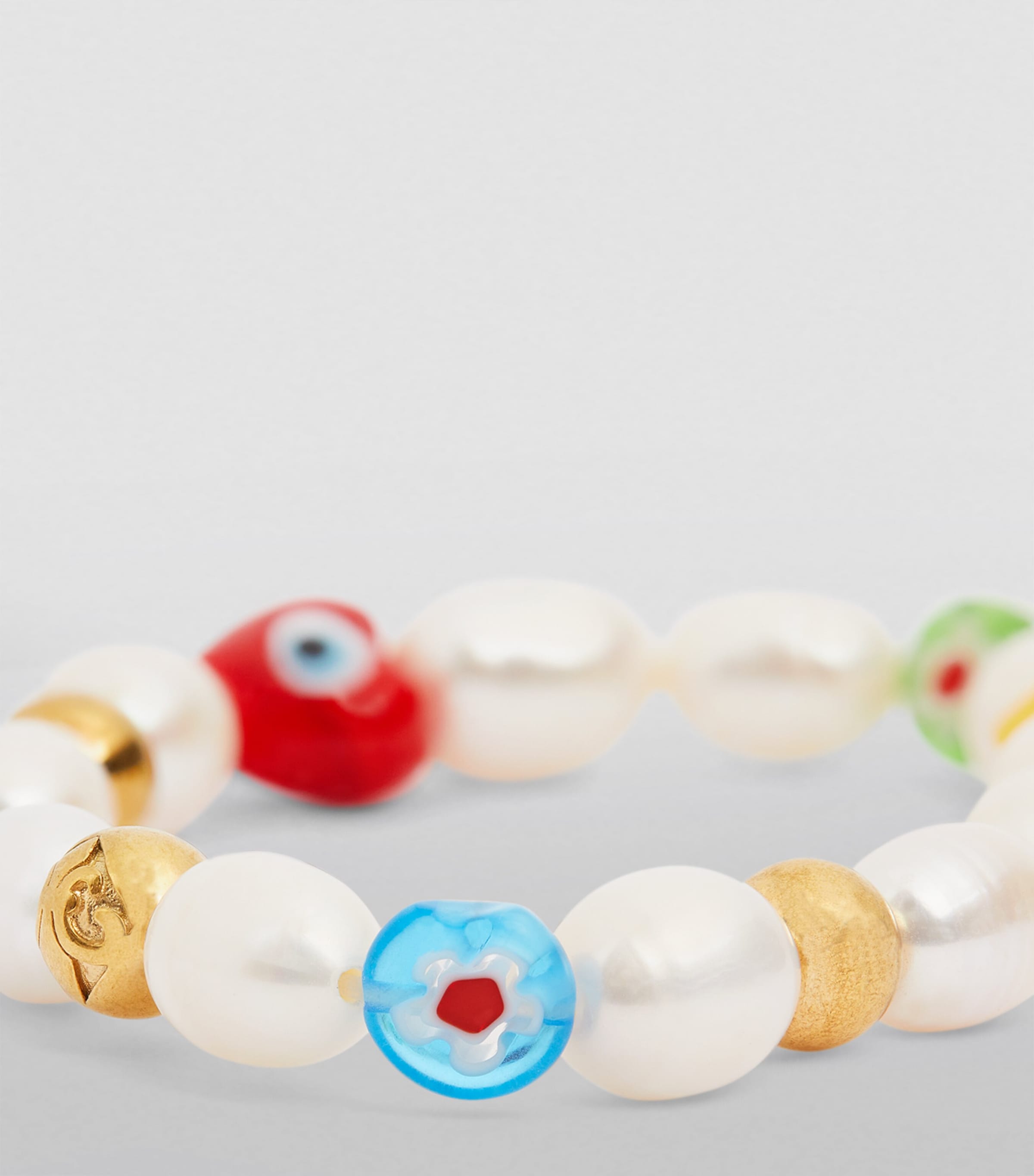 Pearl Smiley Face Beaded Bracelet MULTI Image 3