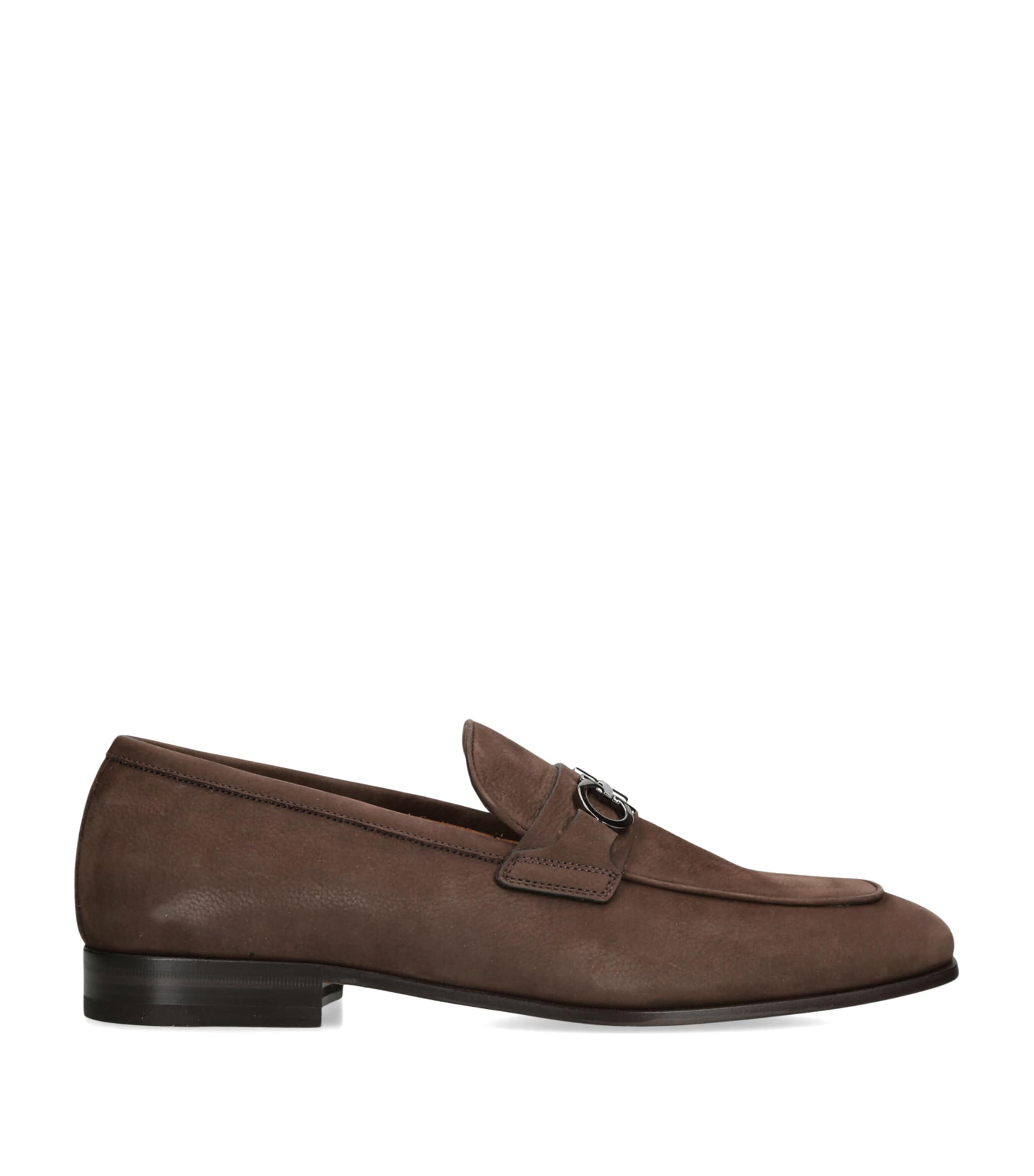 Salvatore Ferragamo Suede Balty Loafers Dark Brown Image 1