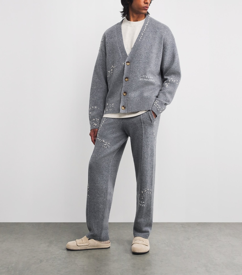 Wool Exposed Stitching Cardigan GREY Image 2