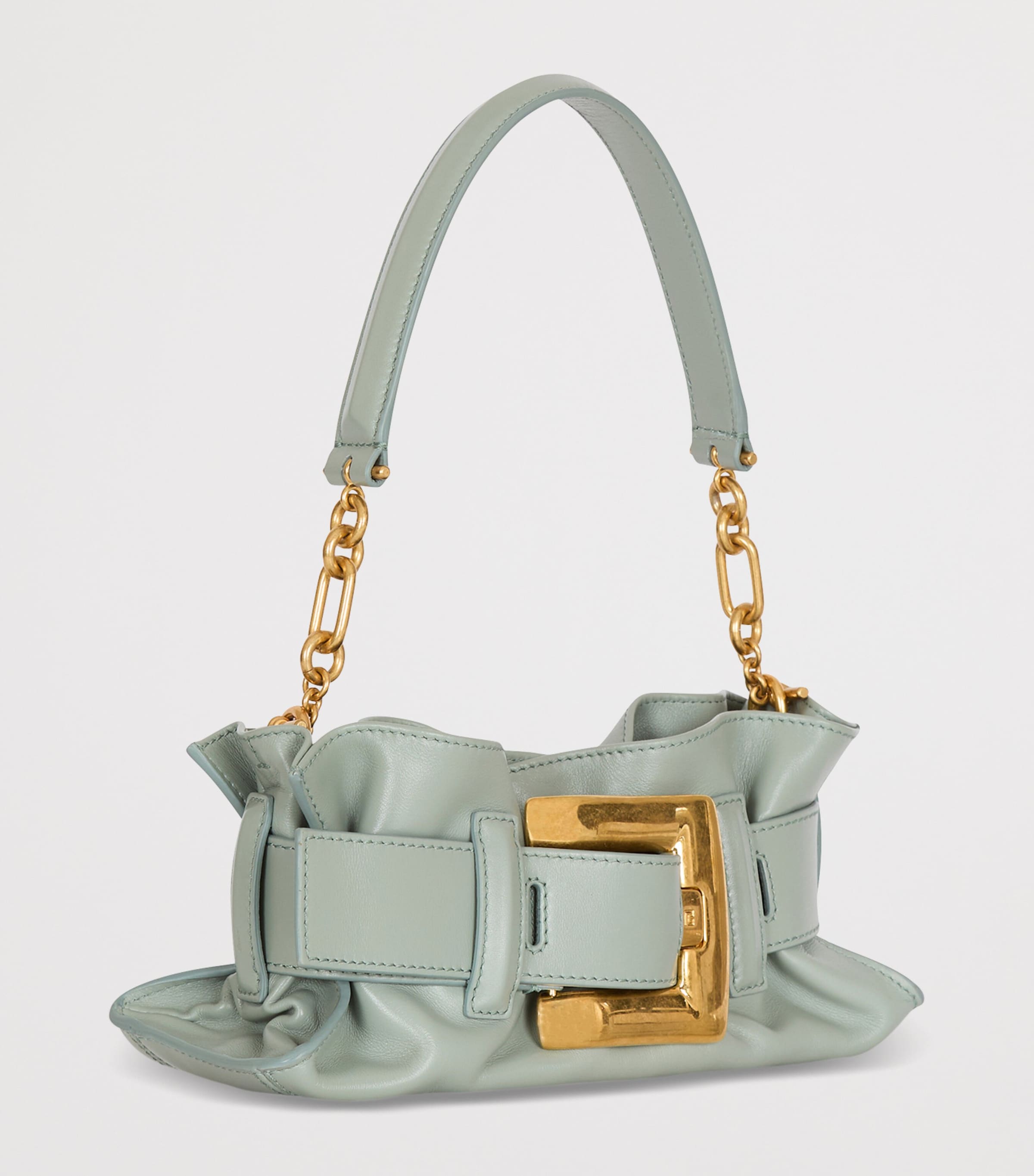 Balmain Mini Leather Anthem Shoulder Bag Faded Green Image 4