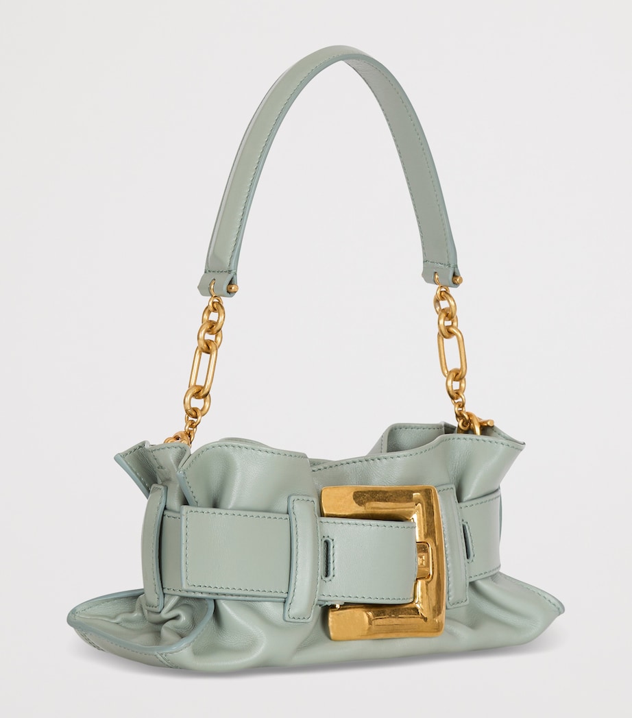 Balmain Mini Leather Anthem Shoulder Bag Faded Green Image 4