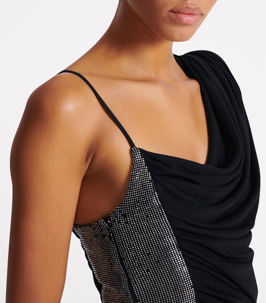 Asymmetric Draped Maxi Dress EAC NOIR/ARGENT Image 8