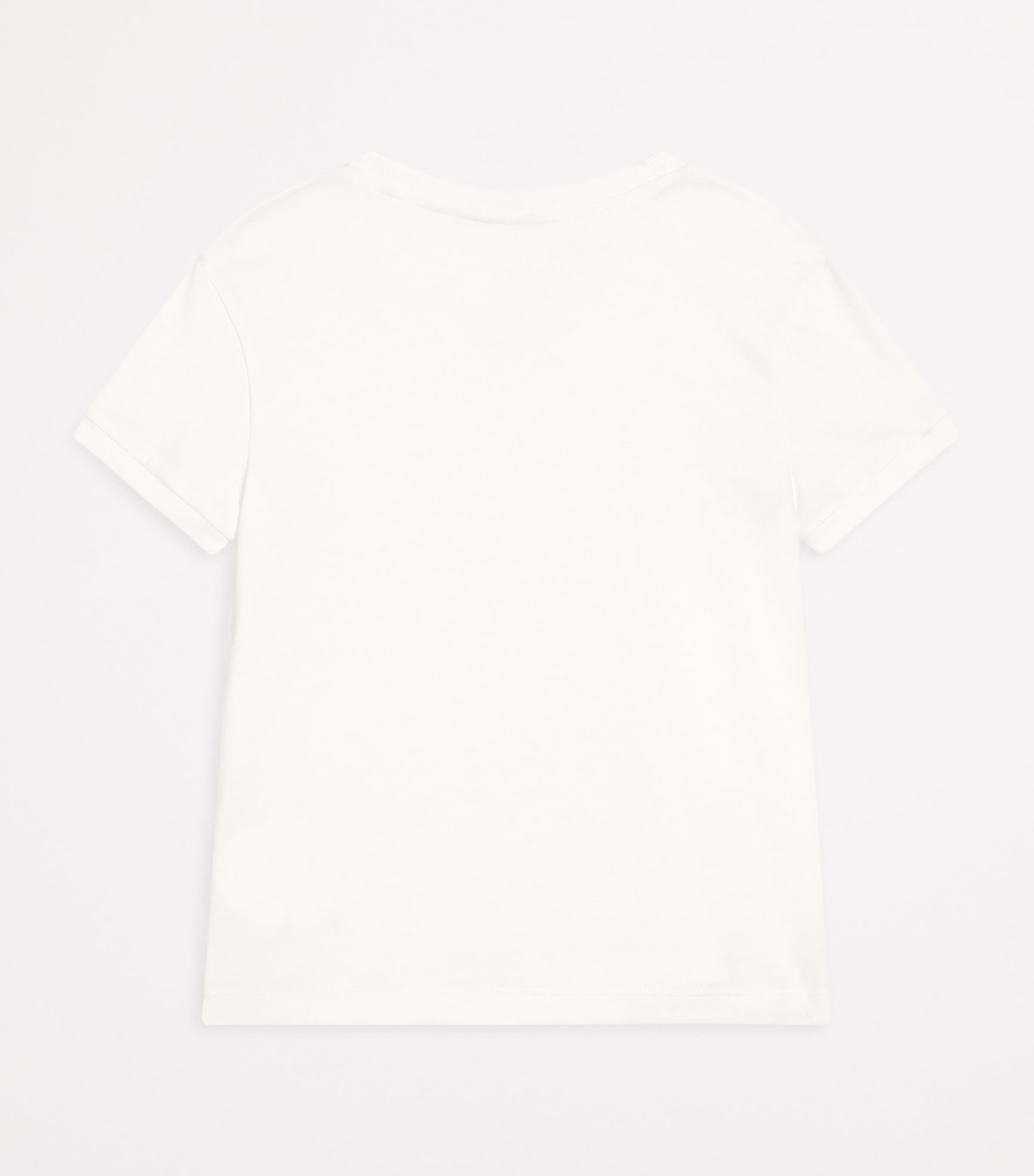 Cotton Embellished T-Shirt (8-12+ Years) W0111-WHITE Image 2
