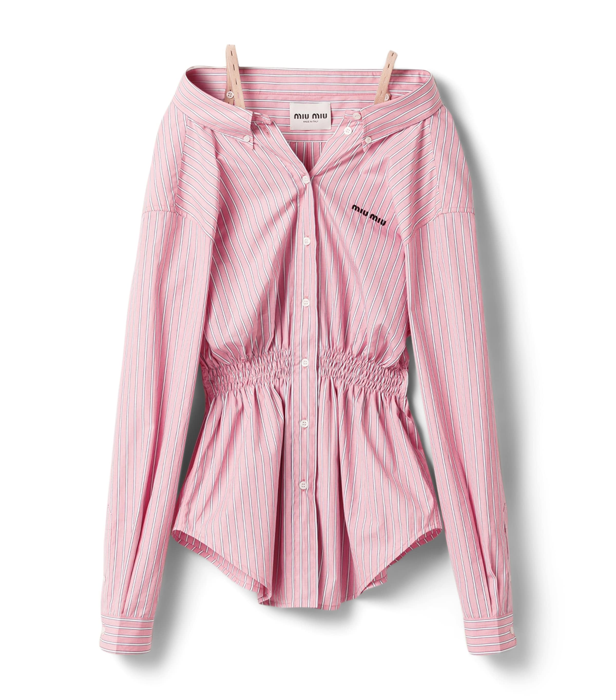 Miu Miu Womens Poplin Stripe Mini Dress Image 1