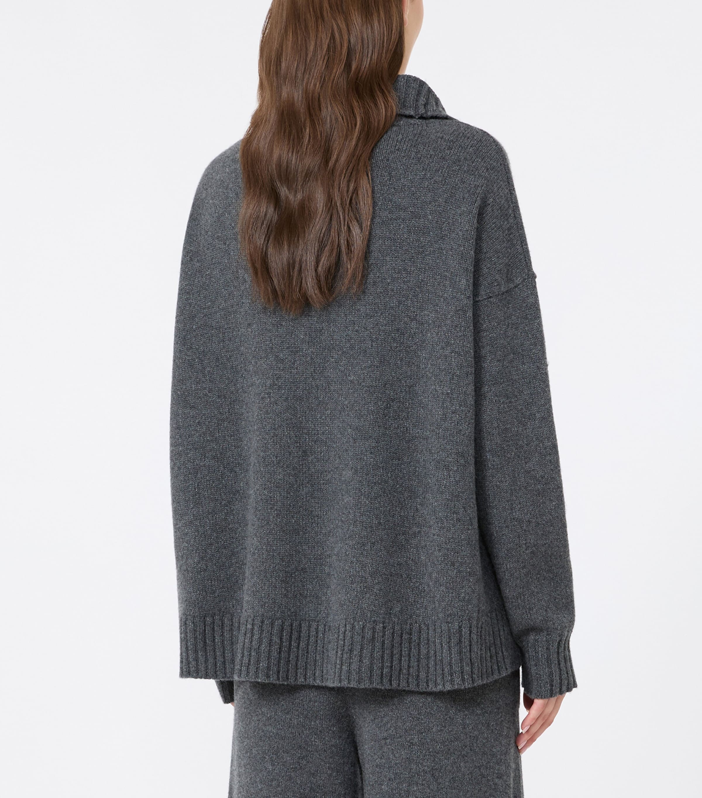 Max Mara Womens Cashmere Quarter-Zip Sweater Dark Grey Image 4