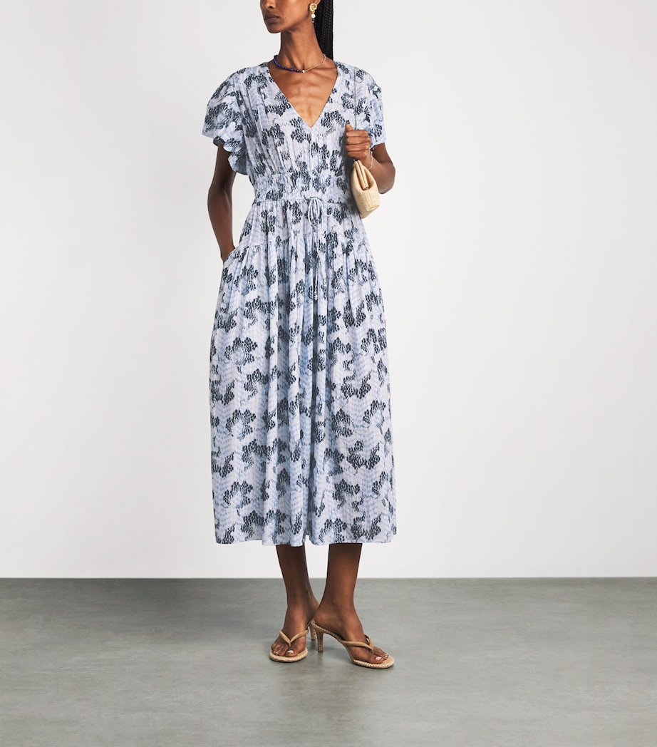 Ulla Johnson Womens Cotton-Blend Lyria Midi Dress Ciel Image 2