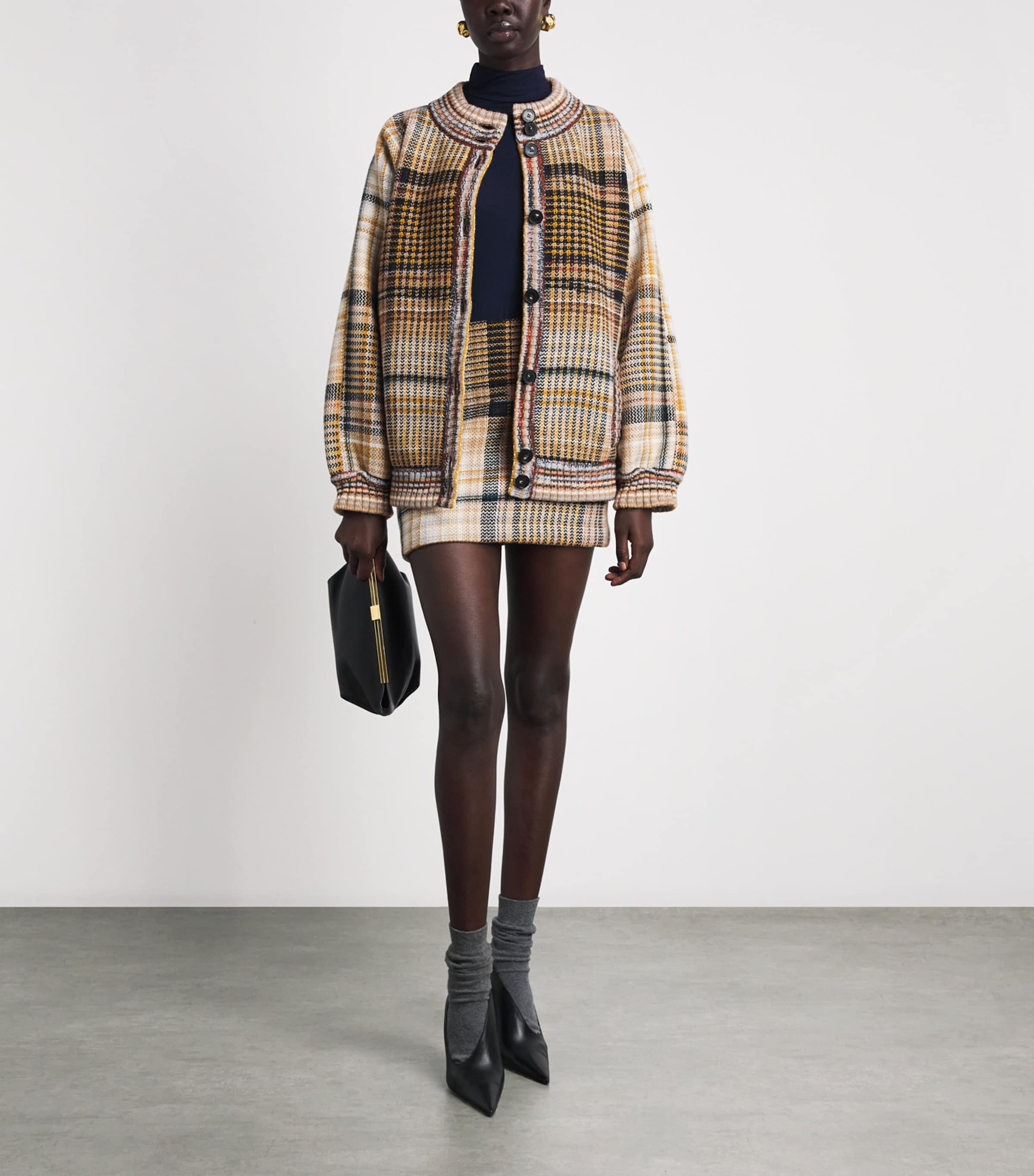 Missoni Womens Knitted Stripe Bomber Jacket Og,bk,bw Image 2