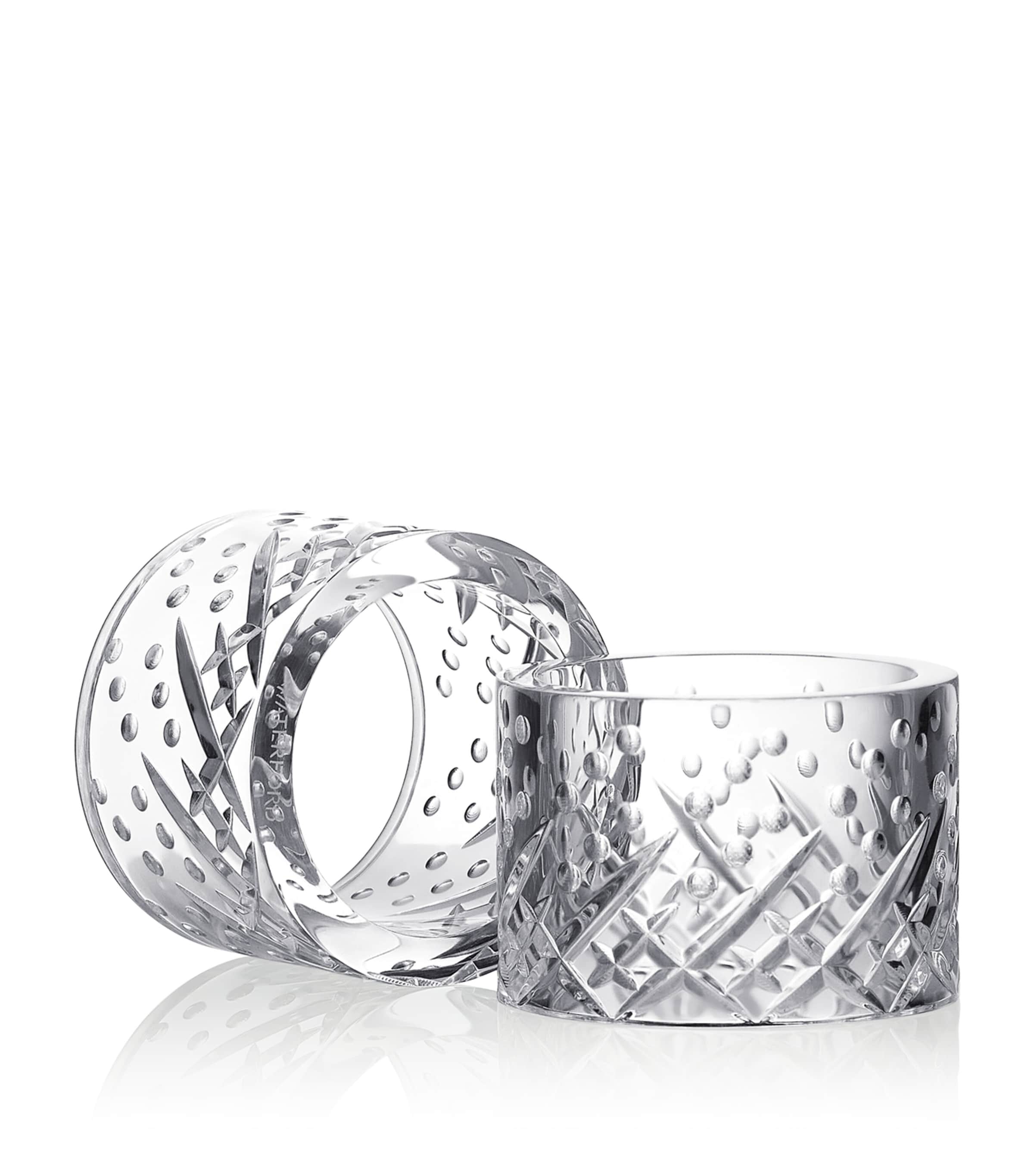 Waterford Celebrations Set Of 2 Crystal Napkin Rings In Transparent