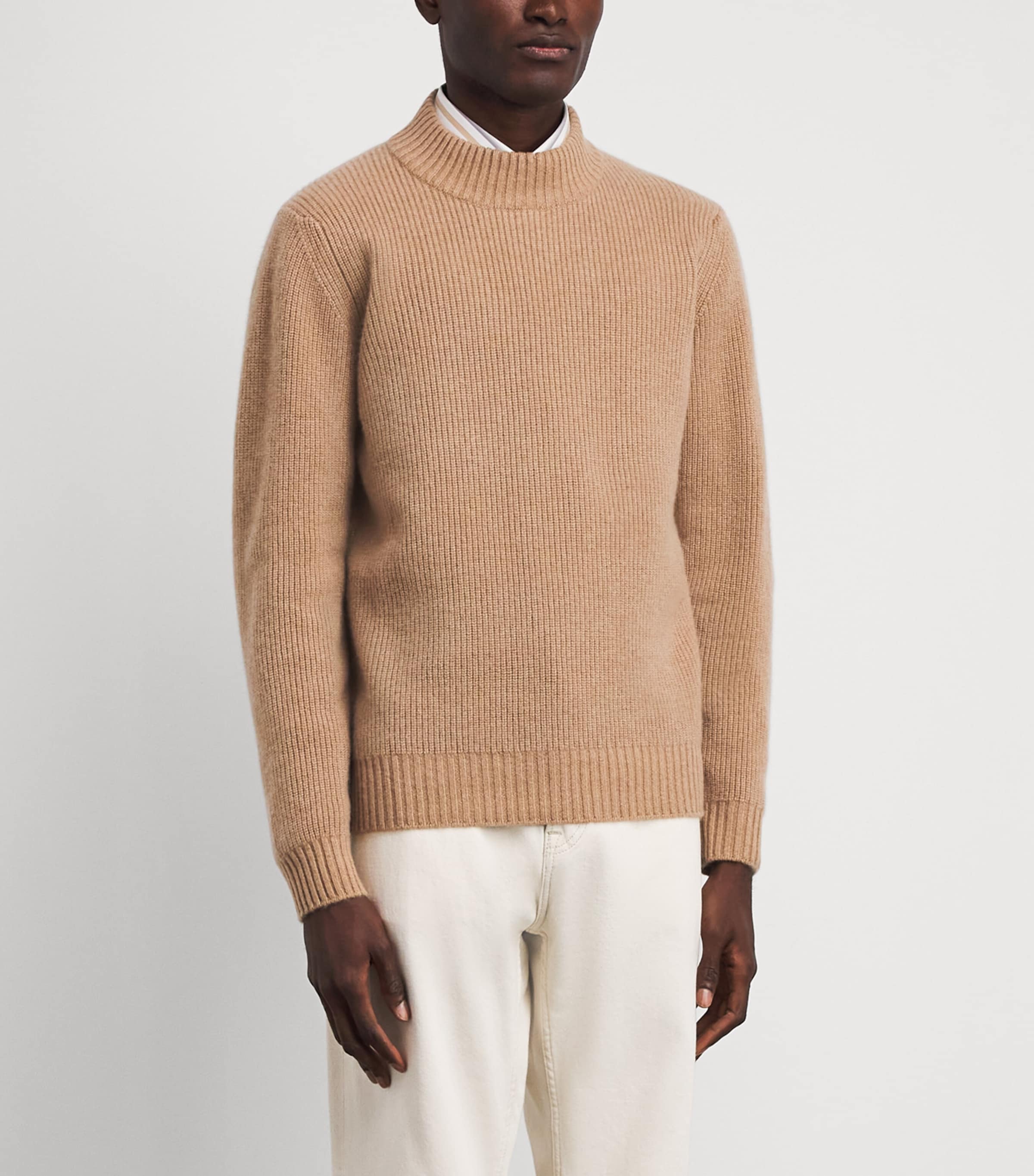 Fioroni Cashmere Mens Cashmere Ribbed Sweater Image 4