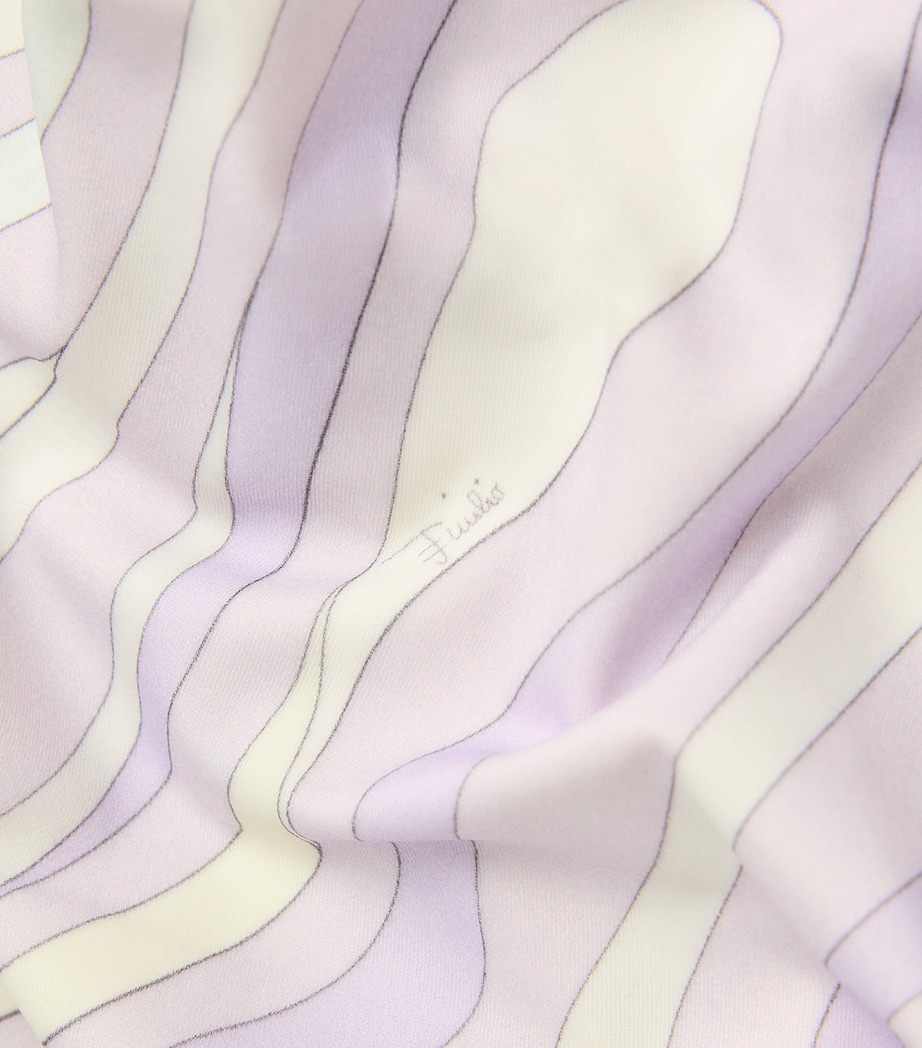 Marmo Print Halterneck Swimsuit 065/LAVANDER Image 4