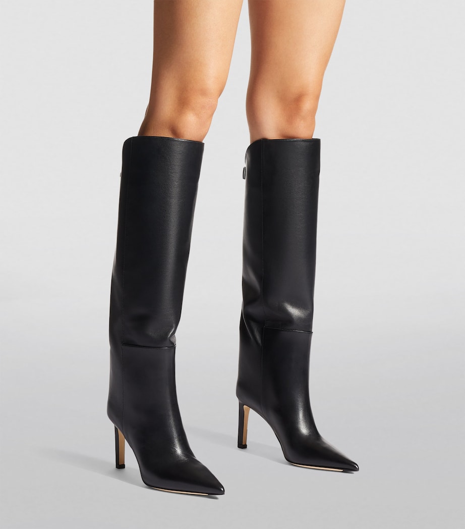 Alizze 85 Leather Knee-High Boots BLACK Image 2
