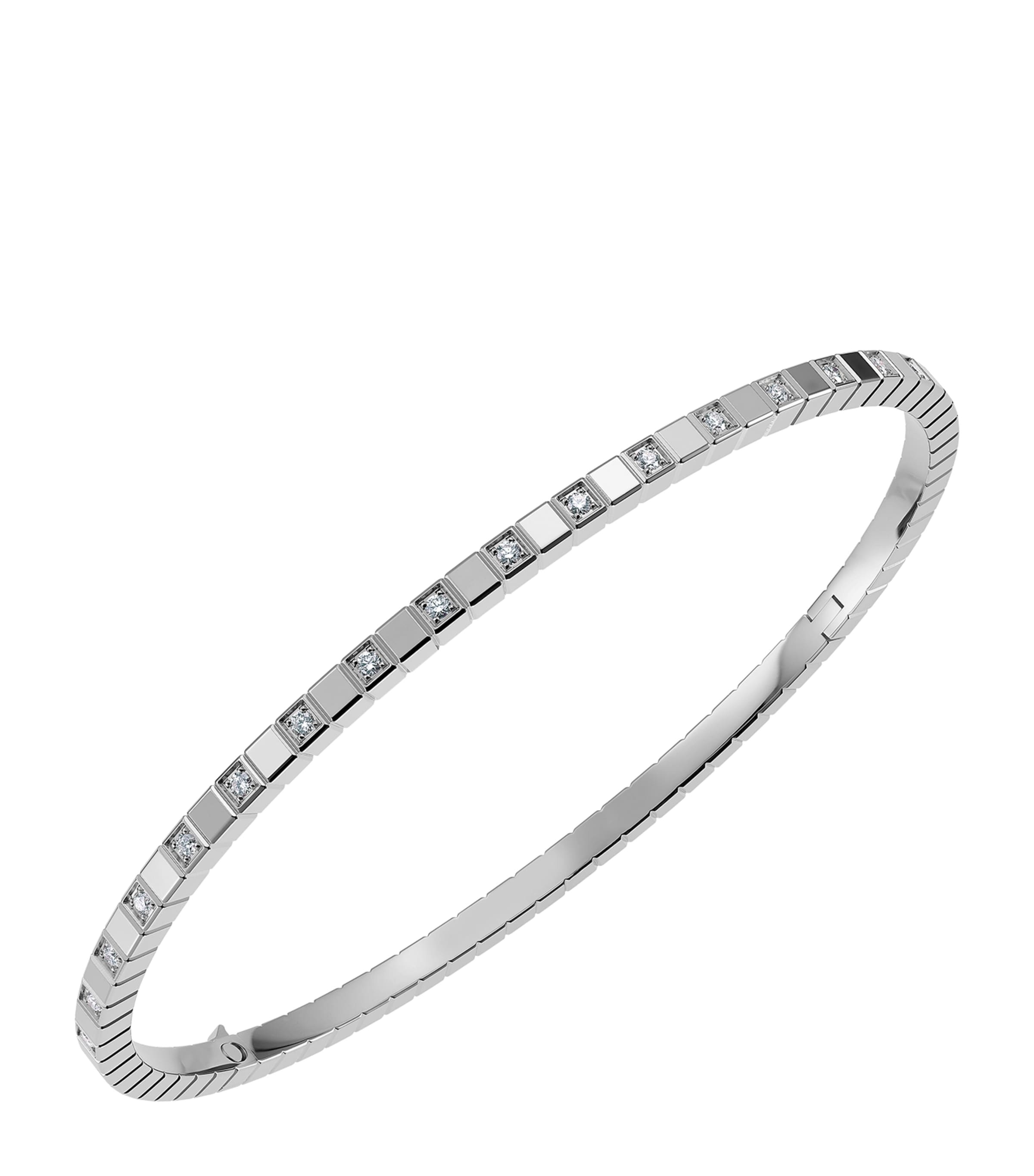 Chopard White Gold And Diamond Ice Cube Bangle In Gold
