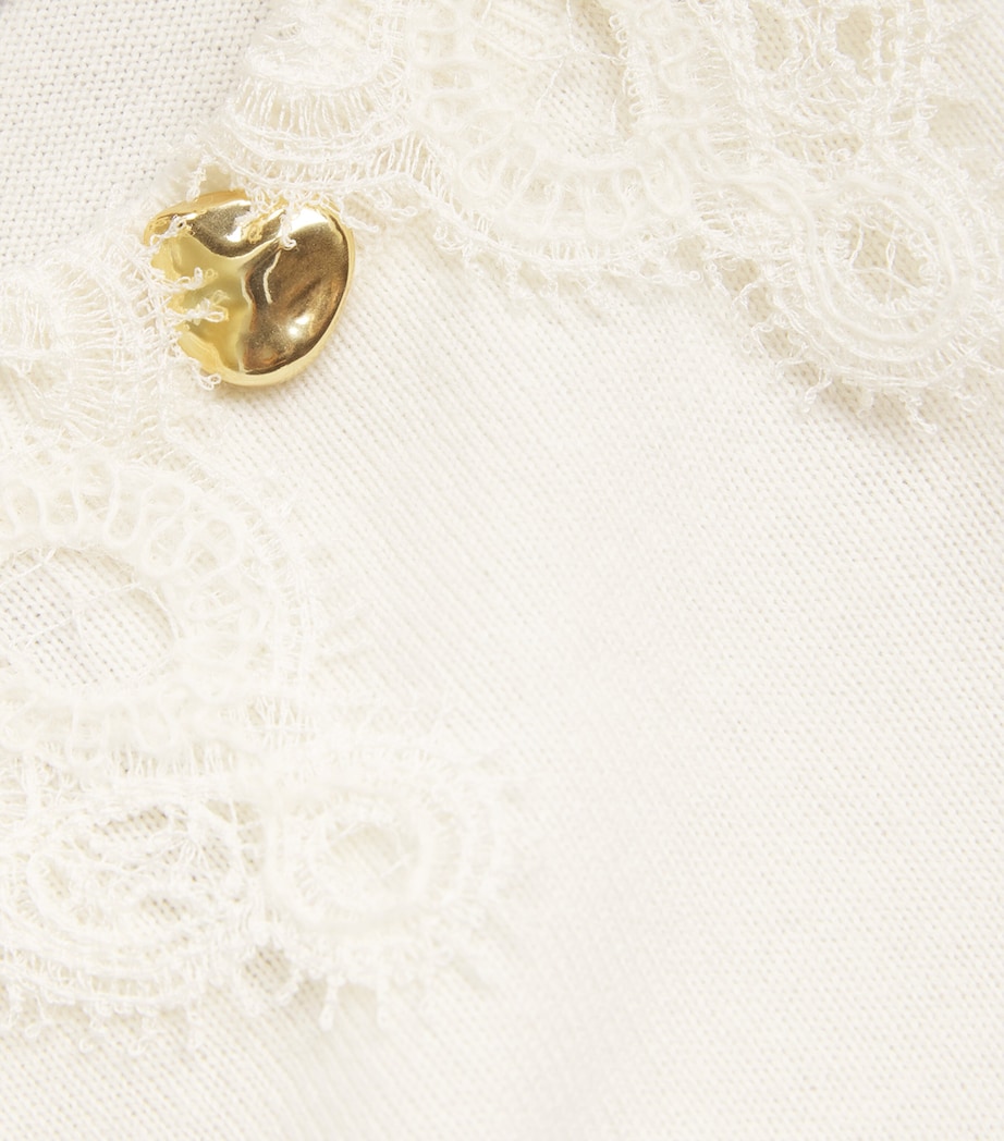 Wool-Silk-Cashmere Lace-Trim Sweater 25 RAFIA Image 5