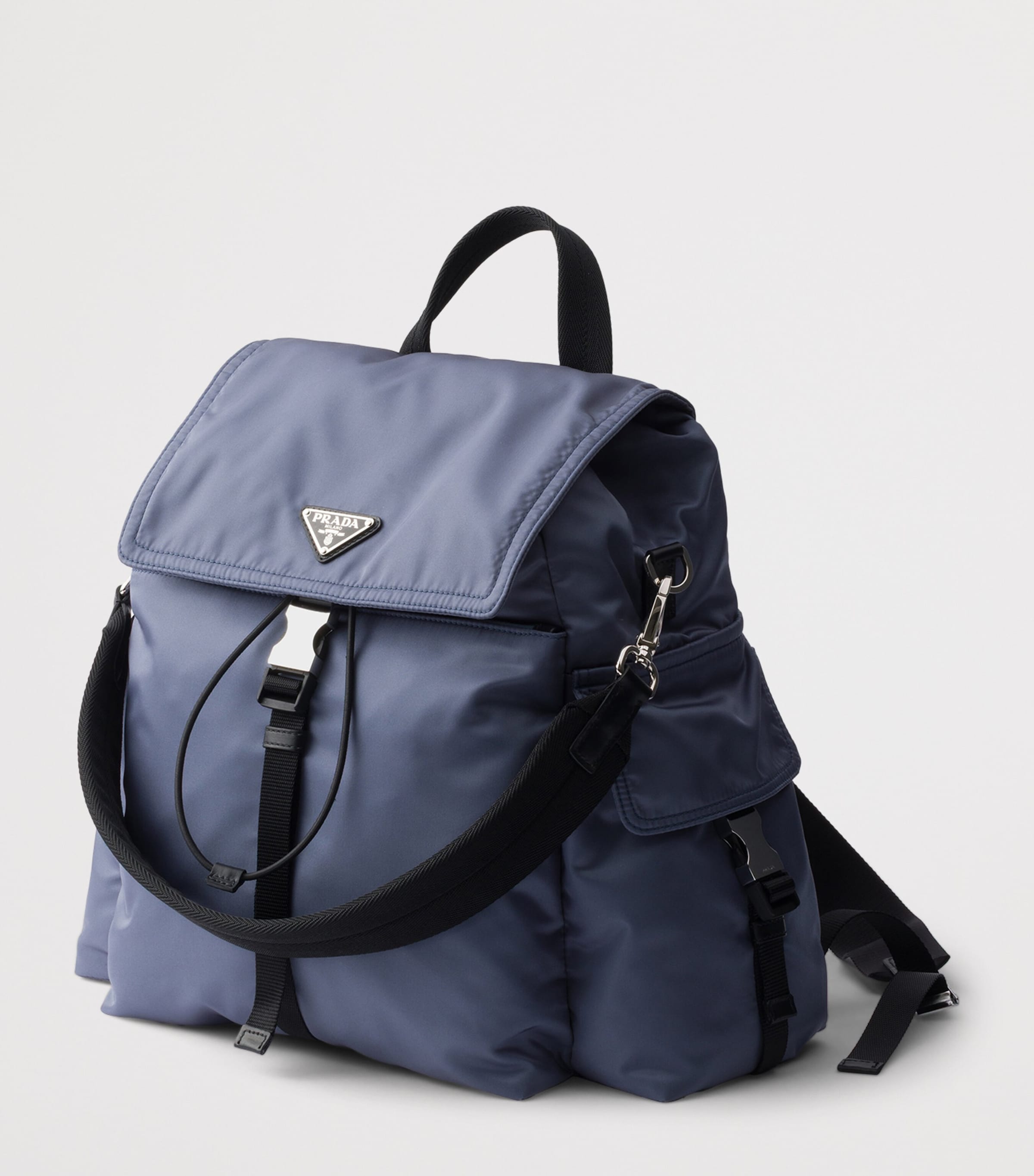 Prada Large Re-Nylon-Leather Explore Backpack Blue Image 3