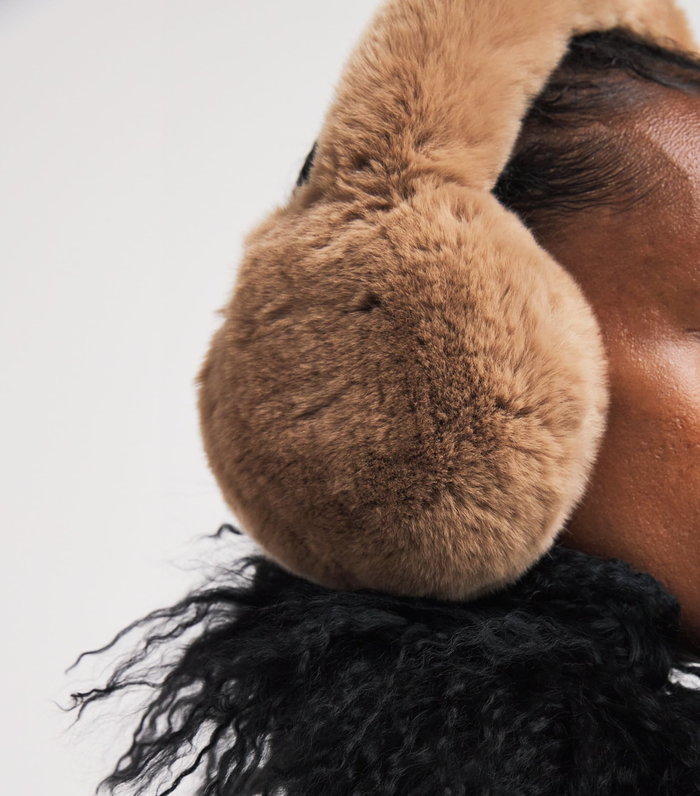 Yves Salomon Beige Rex Rabbit Fur Earmuffs | Harrods US