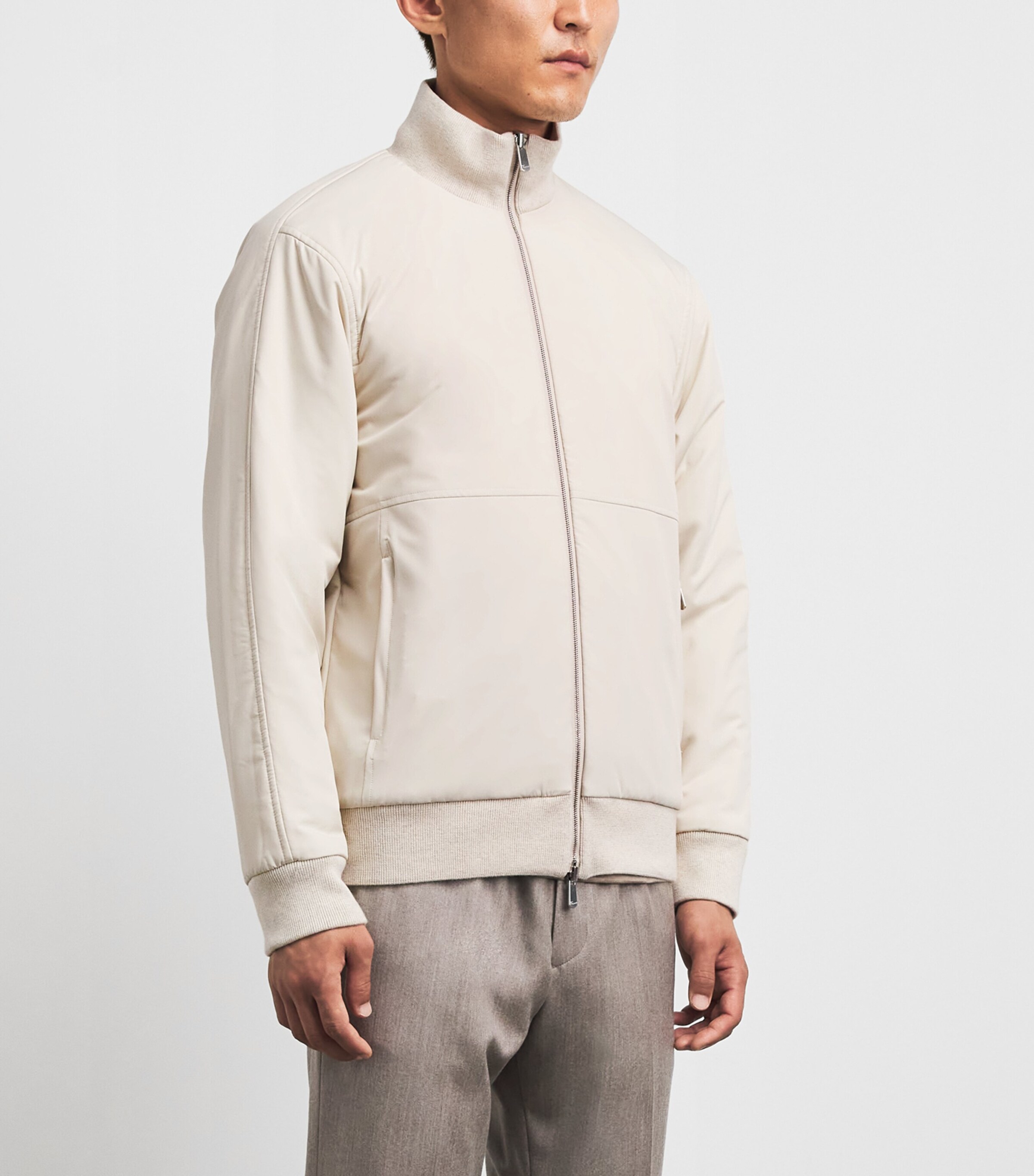 Marco Pescarolo Womens Cashmere-Blend Reversible Bomber Jacket Beige Image 6