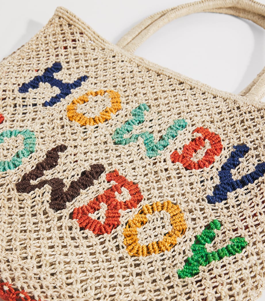 Small Jute Howdy Cowboy Tote Bag MULTI Image 6