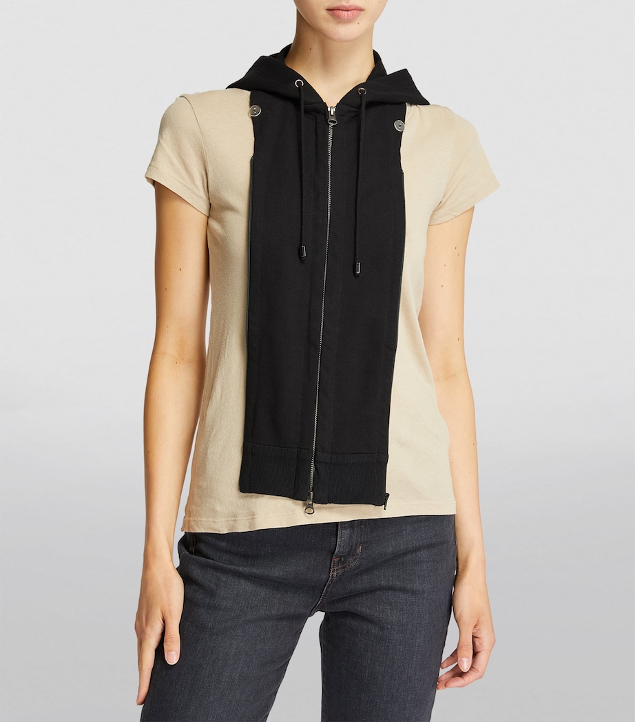 Zip-Up Hooded Dickey BLACK Image 3