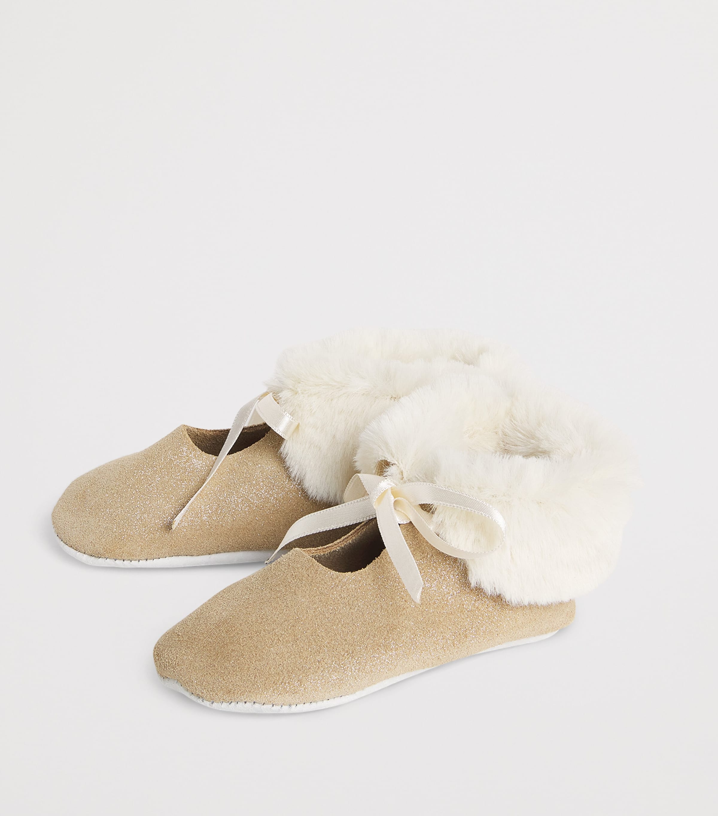 Faux Fur-Trim Glitter Booties 74OR Image 2