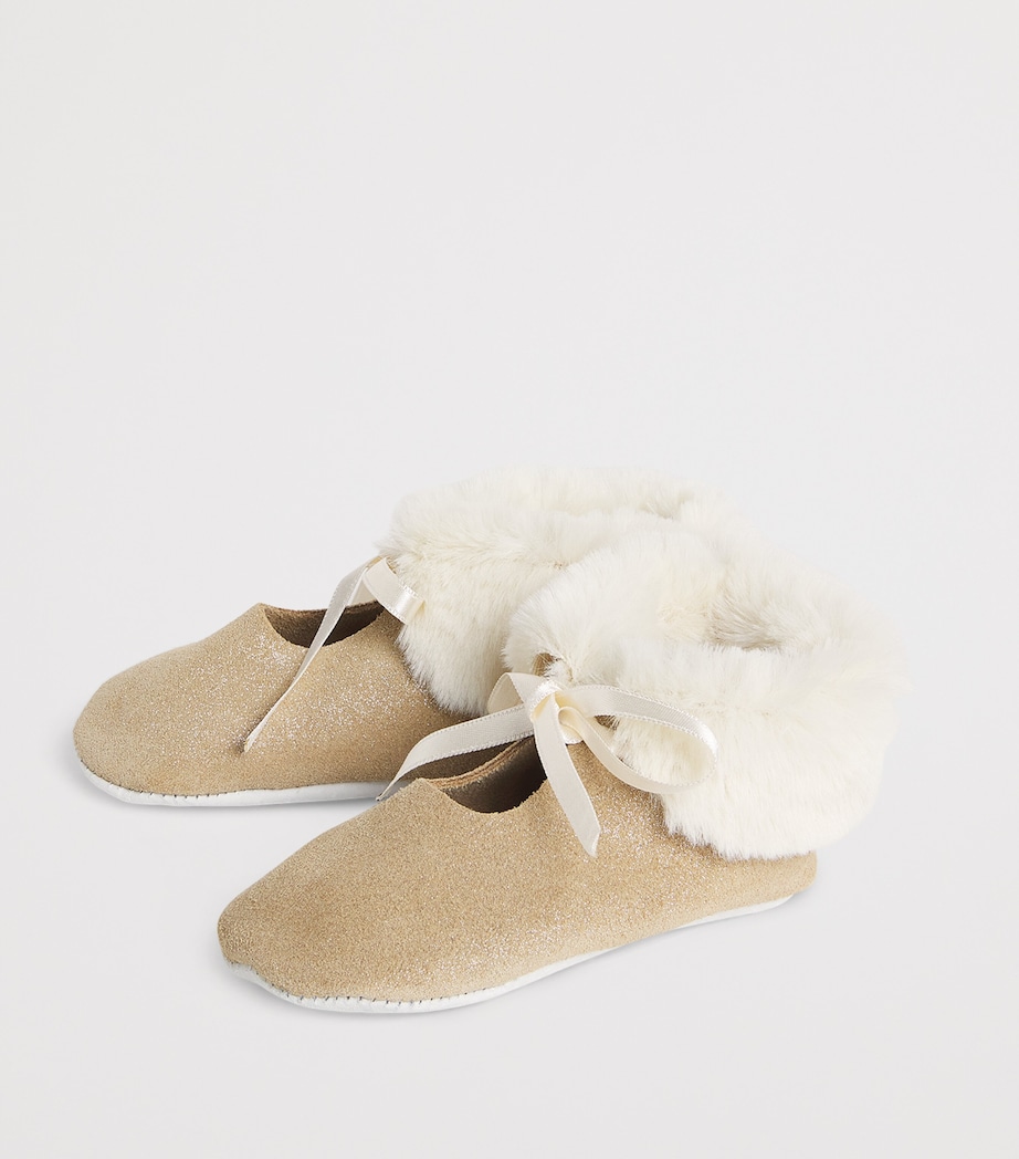 Faux Fur-Trim Glitter Booties 74OR Image 2