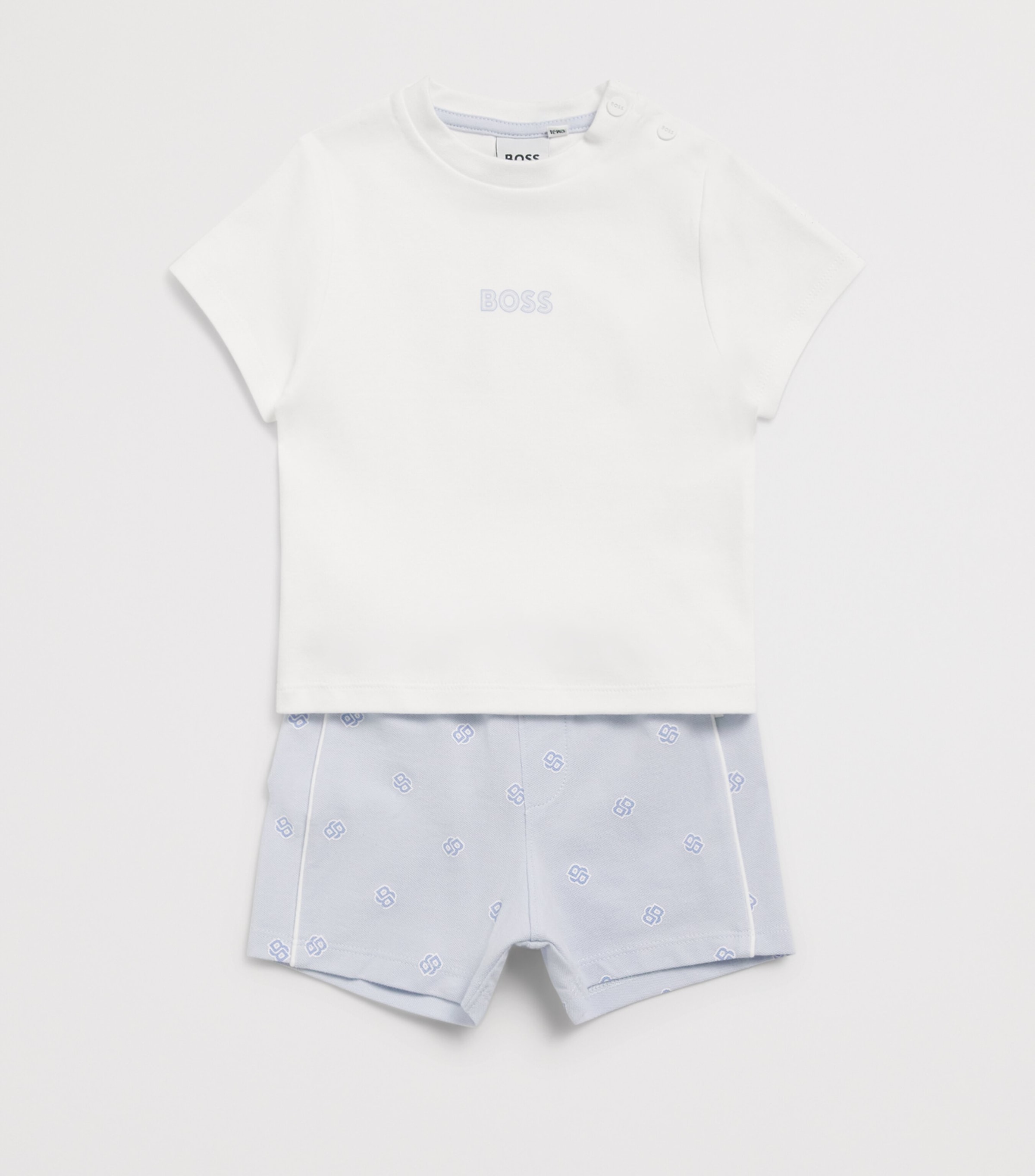 BOSS Kidswear Logo T-Shirt and Shorts Set (1-18 Months) White Image 3