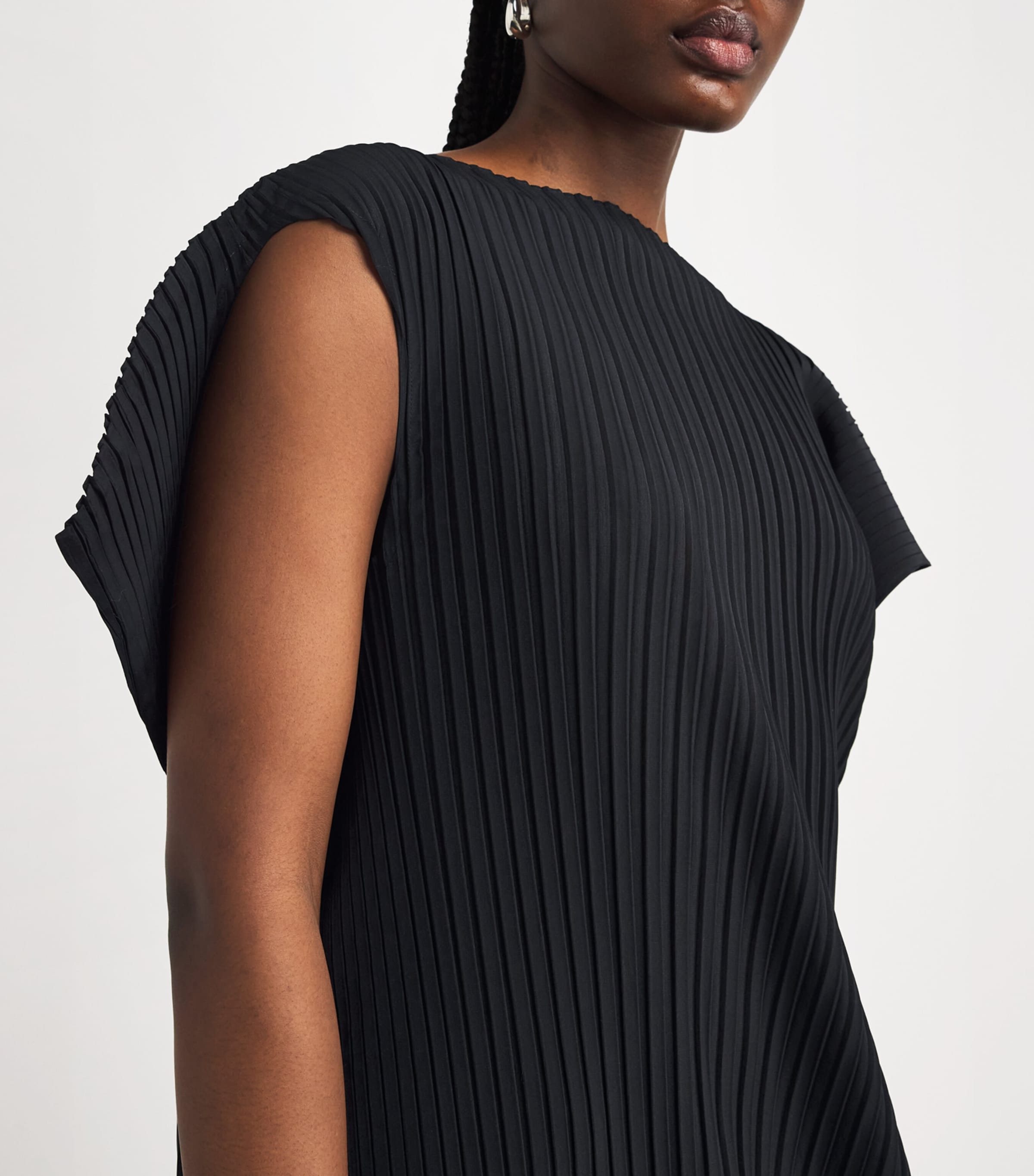 Issey Miyake Black Shadow Study Pleats Midi Dress | Harrods US