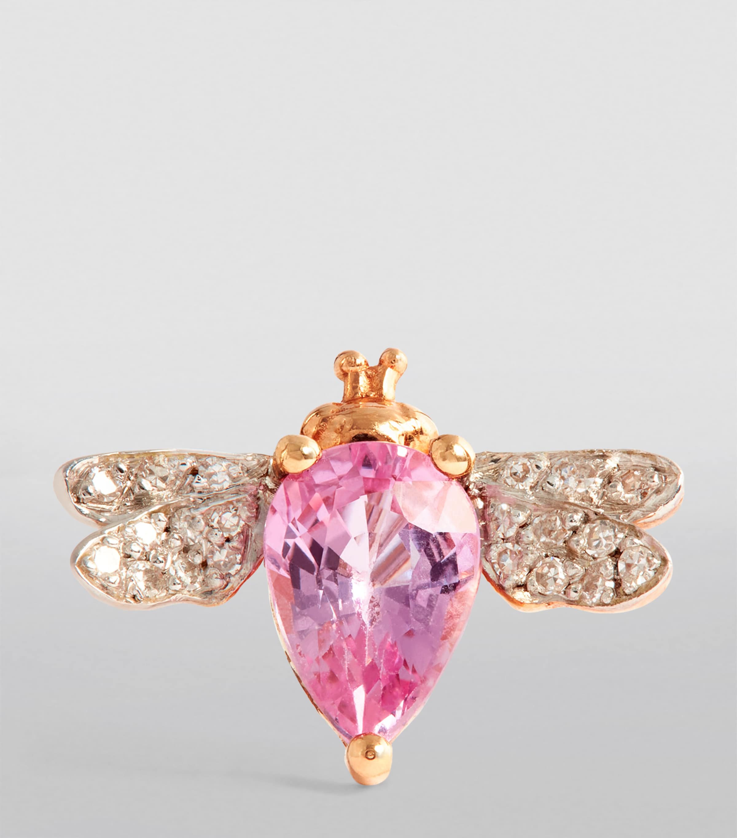 Rose Gold, Diamond and Pink Sapphire Honey Bee Single Earring ROSE GOLD Image 2