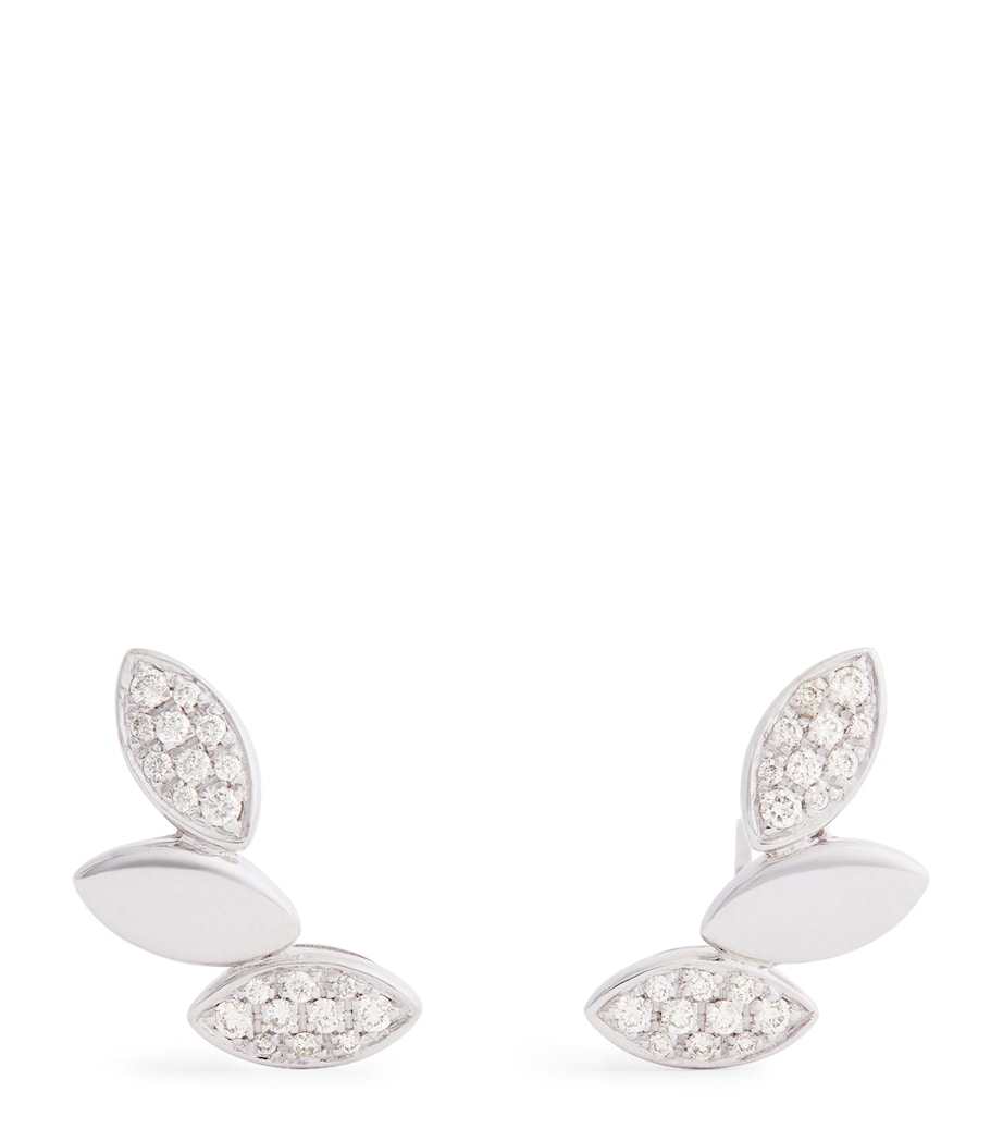White Gold and Diamond Navette Earrings WHITE GOLD Image 1