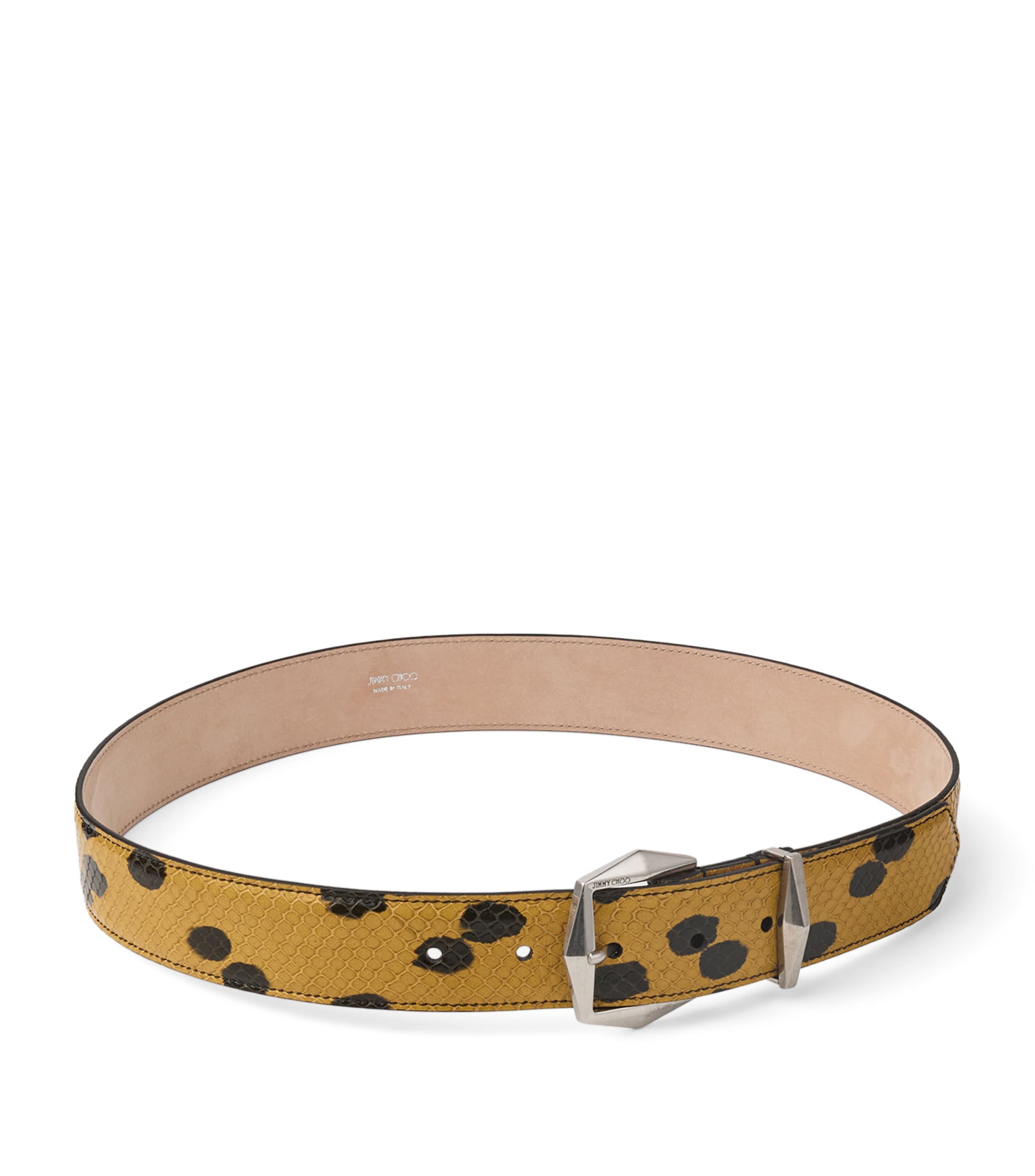 Jimmy Choo Diamond Leather Belt Cigar/black/antique Image 1