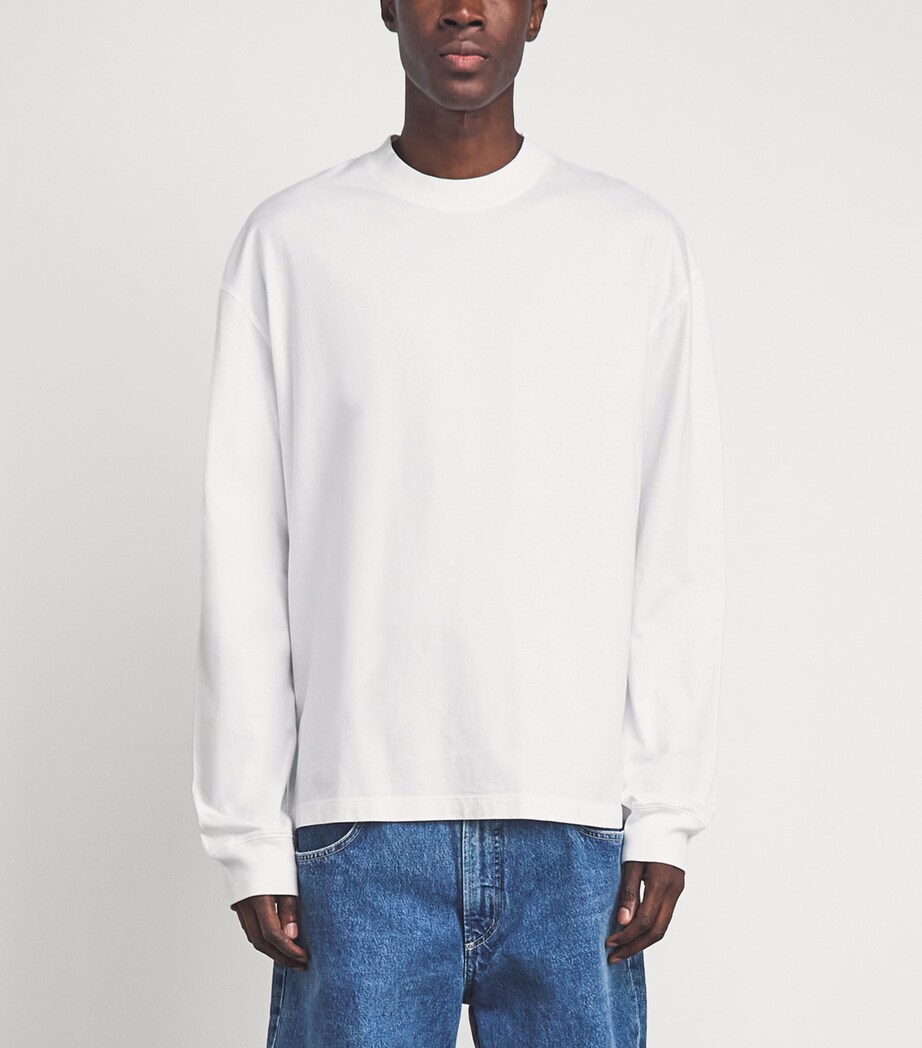 AGOLDE Mens Cotton Asha Long-Sleeve T-Shirt White Image 4