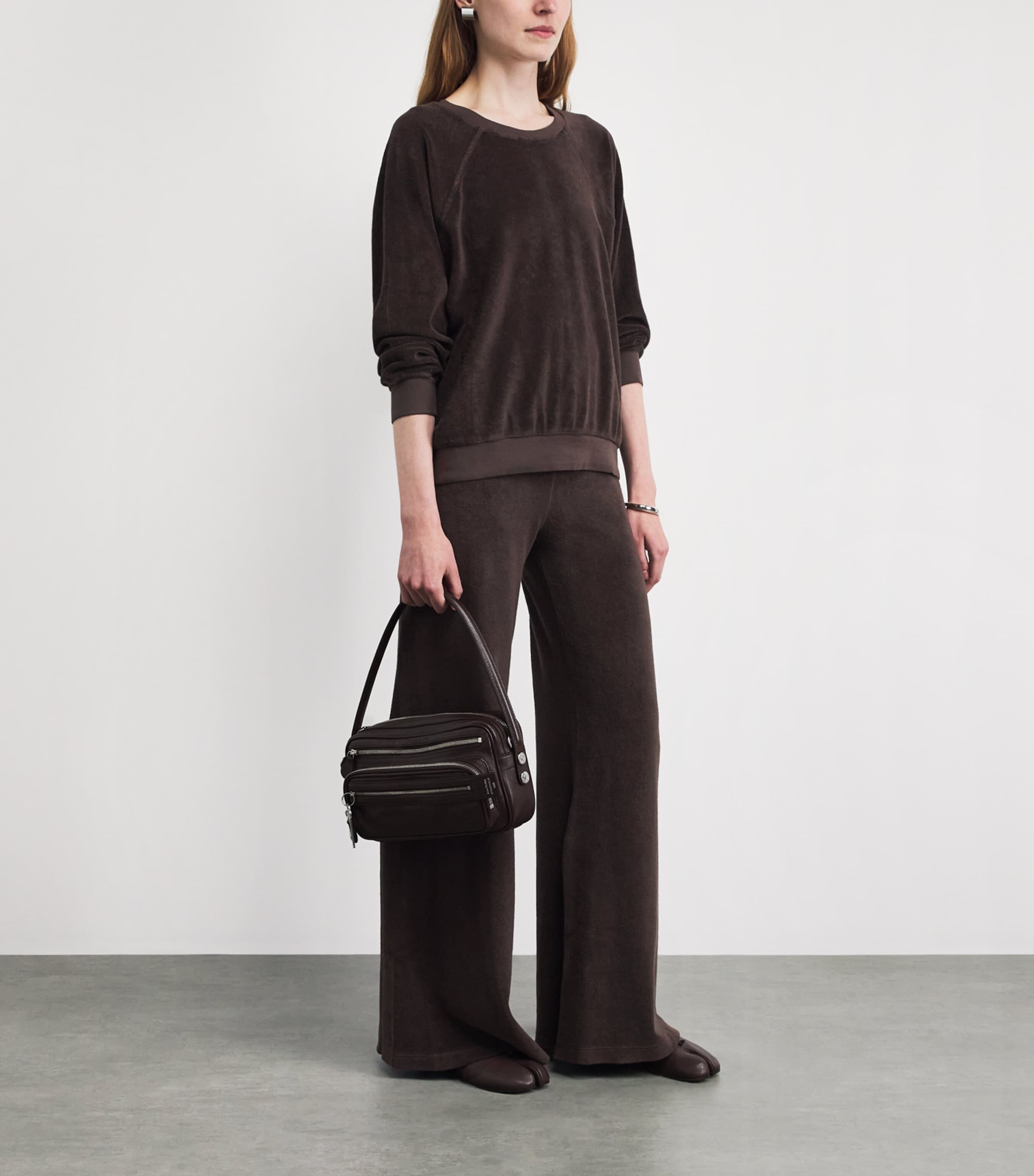 Suzie Kondi Womens Cotton-Blend Samos Sweatshirt Truffle Image 2