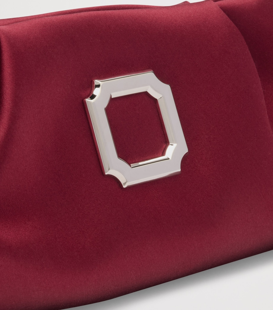Satin Vittoria Soft Clutch Bag WINE Image 6