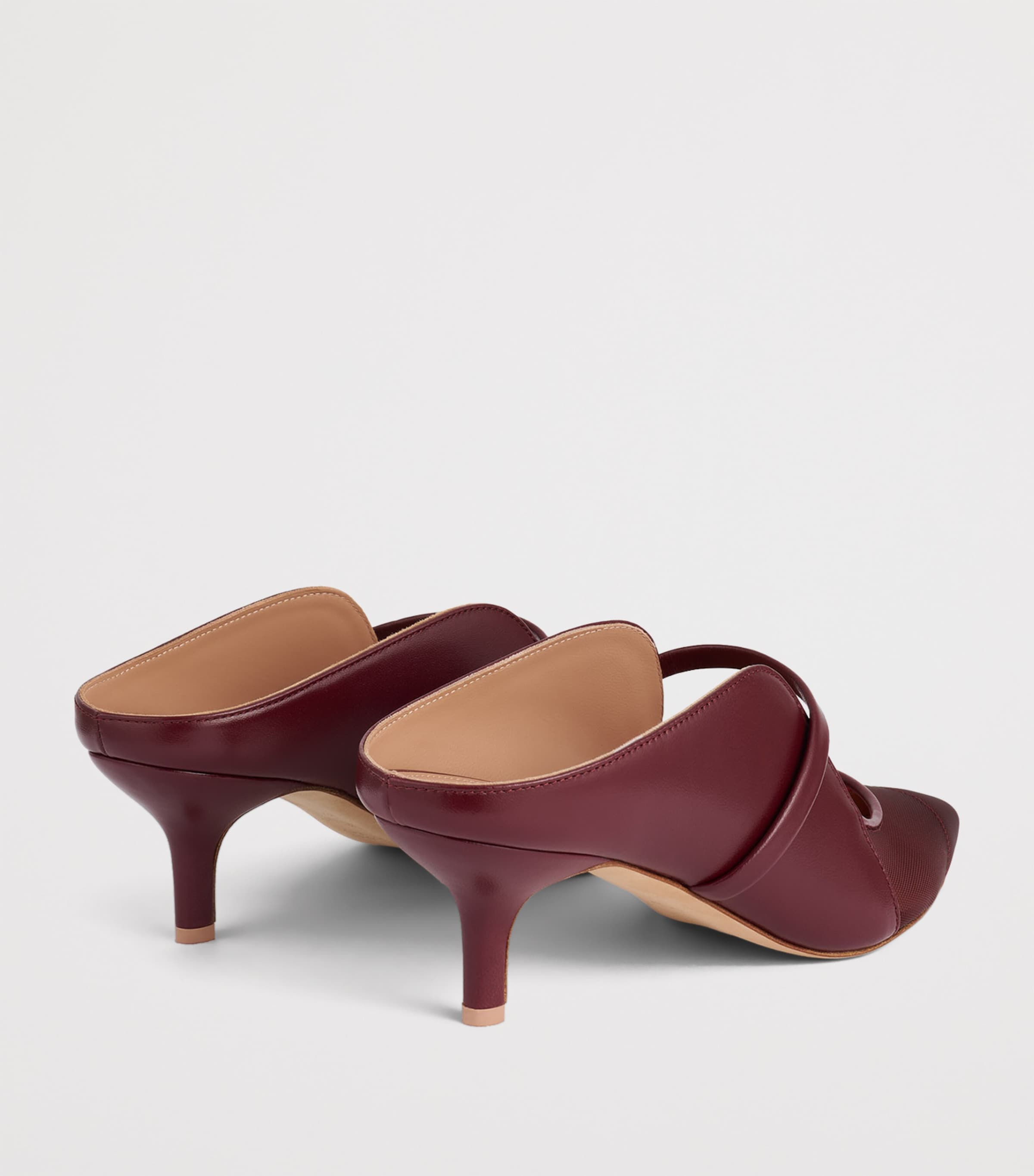 Malone Souliers Leather and Mesh Maureen Heeled Mules 45 Rosewood Image 4