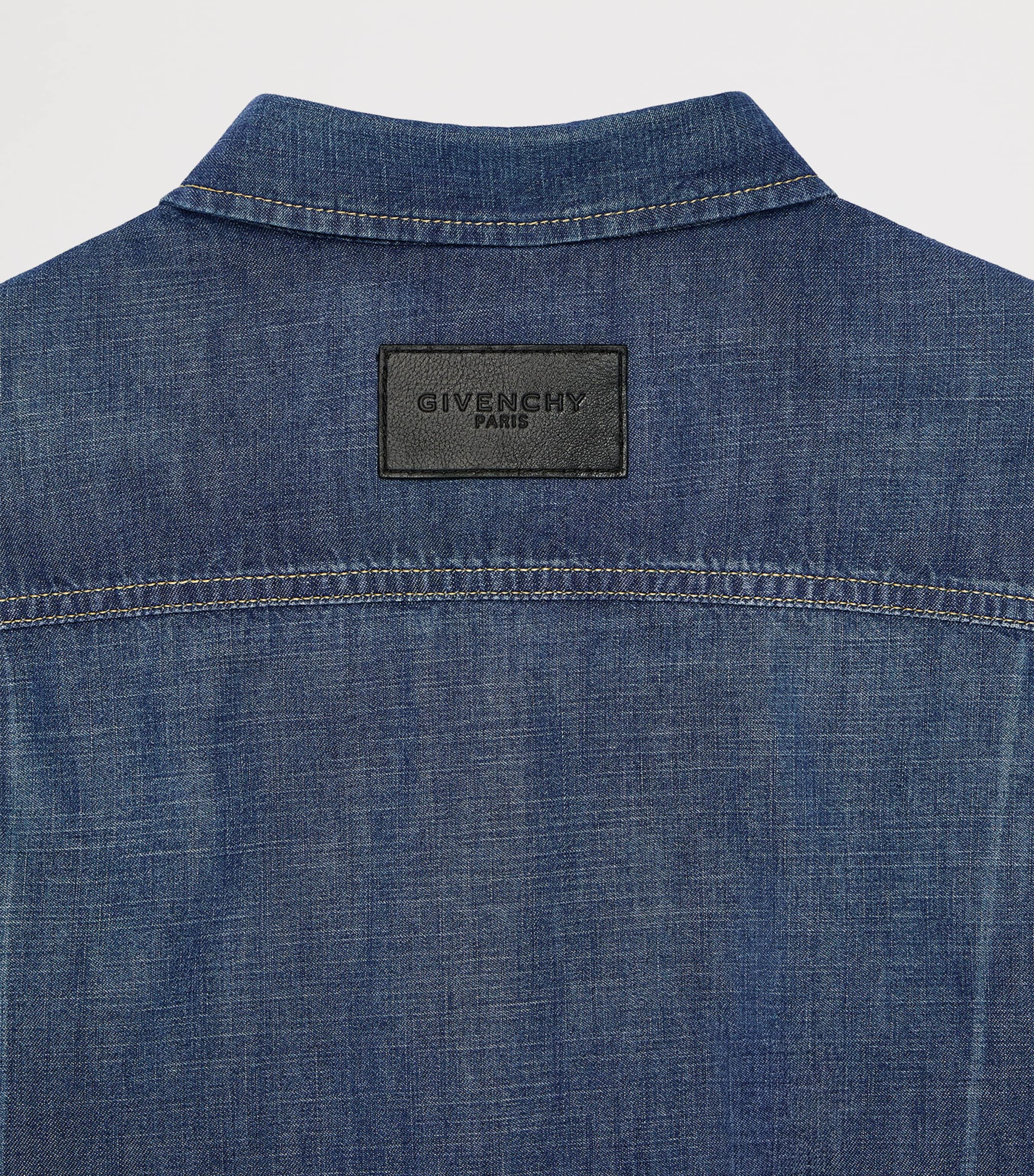 Givenchy Mens Folded-Effect Denim Shirt Image 4