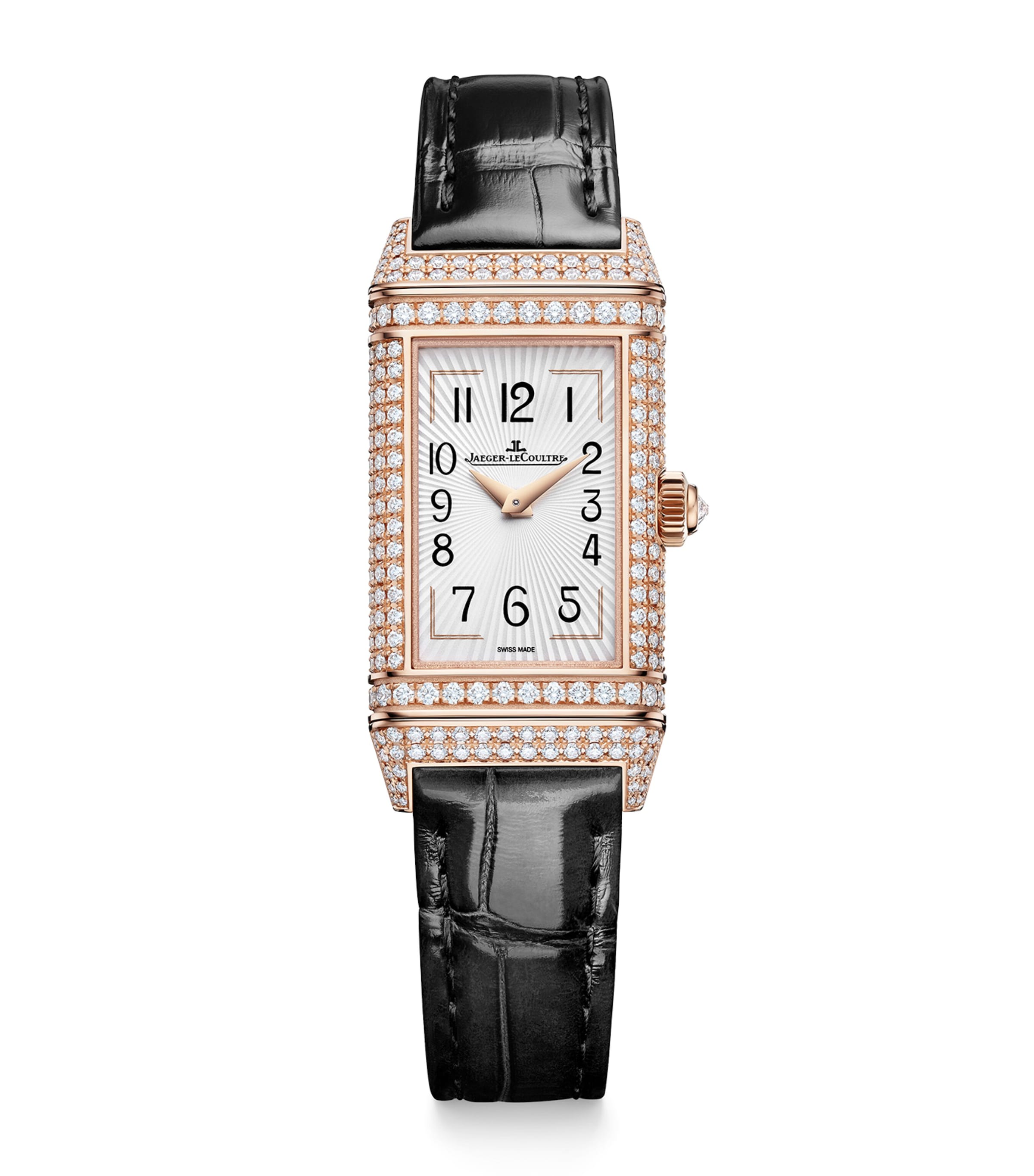 Jaeger-lecoultre Pink Gold Reverso One Jewellery Watch In Black