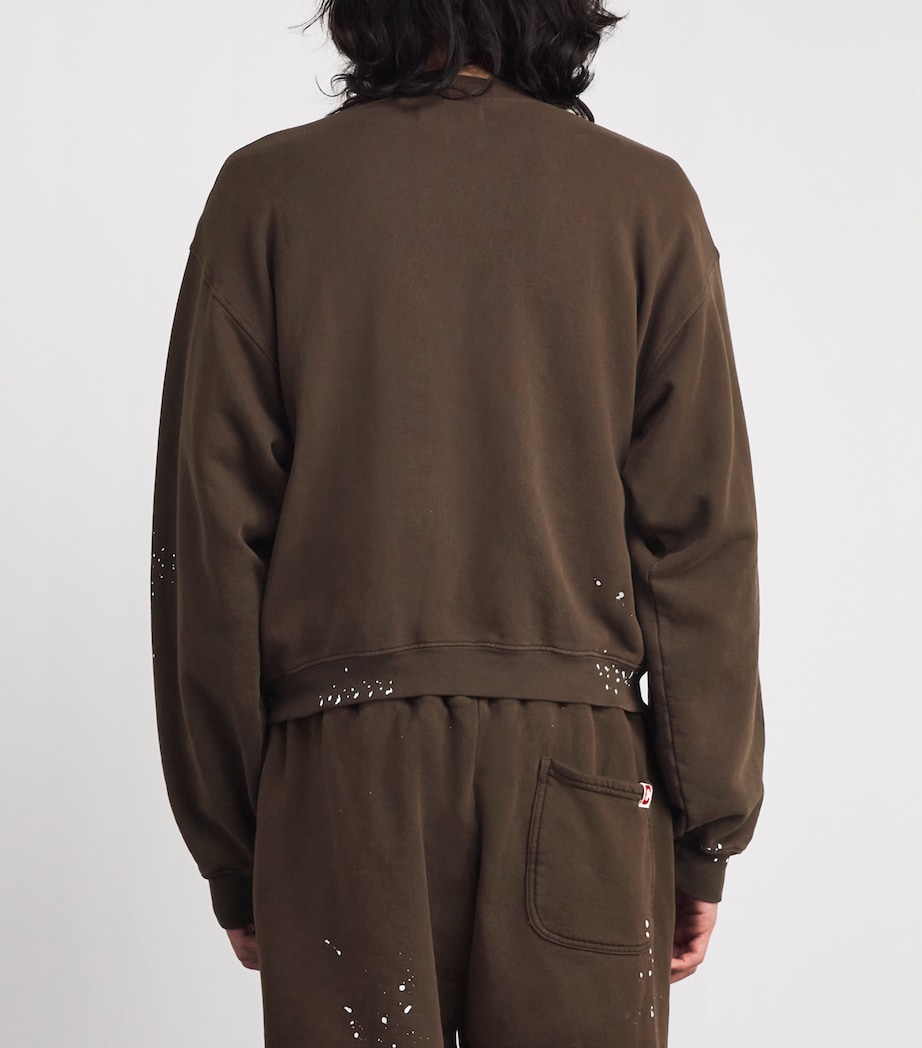 Cherry Los Angeles Mens Cotton Logo Zip-Up Sweater Chocolate Image 5