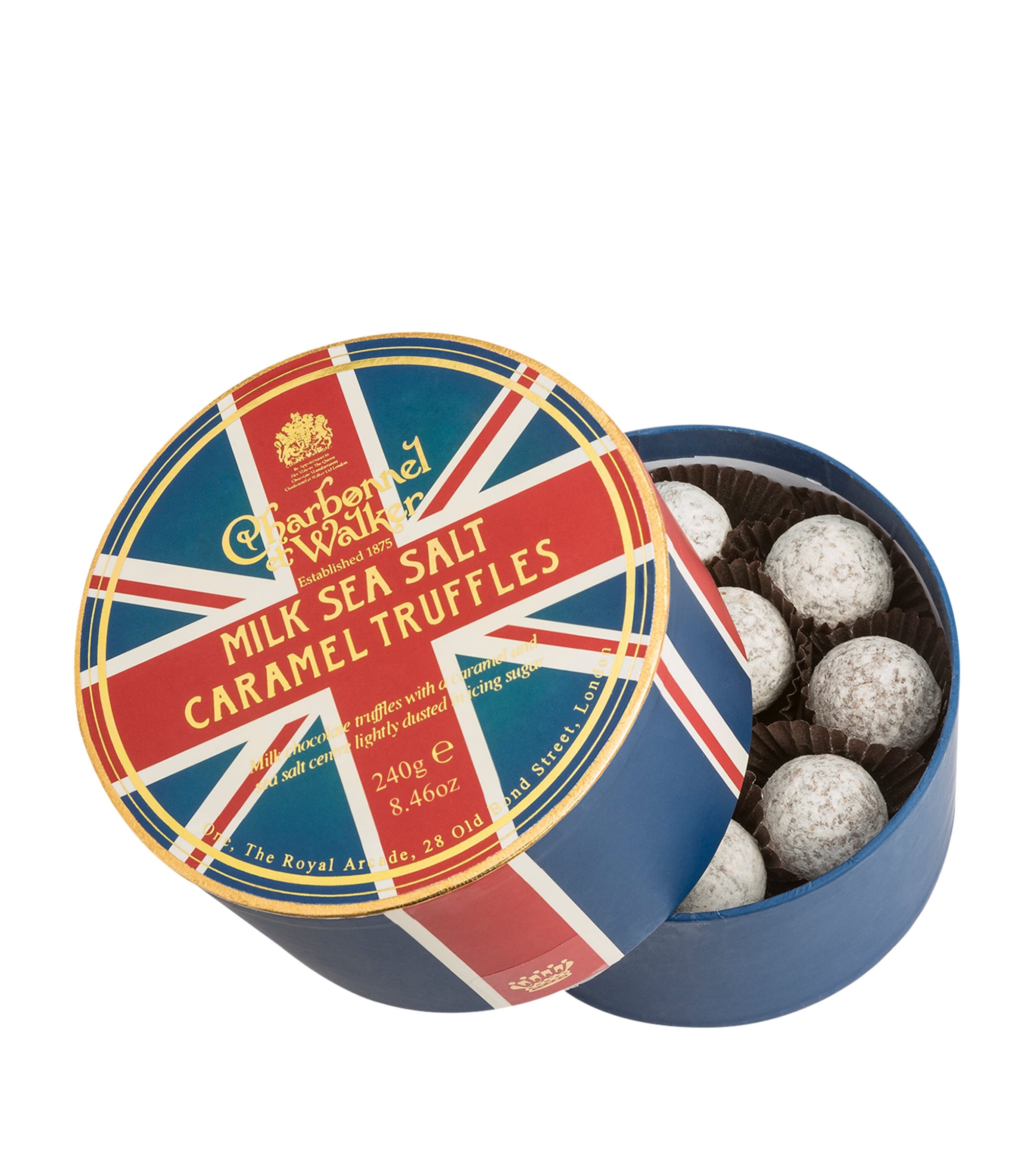 Charbonnel et Walker Union Jack Milk Sea Salt Caramel Truffles (240g) | Food | Chocolates | Chocolate Truffles | Designers | Charbonnel et Walker