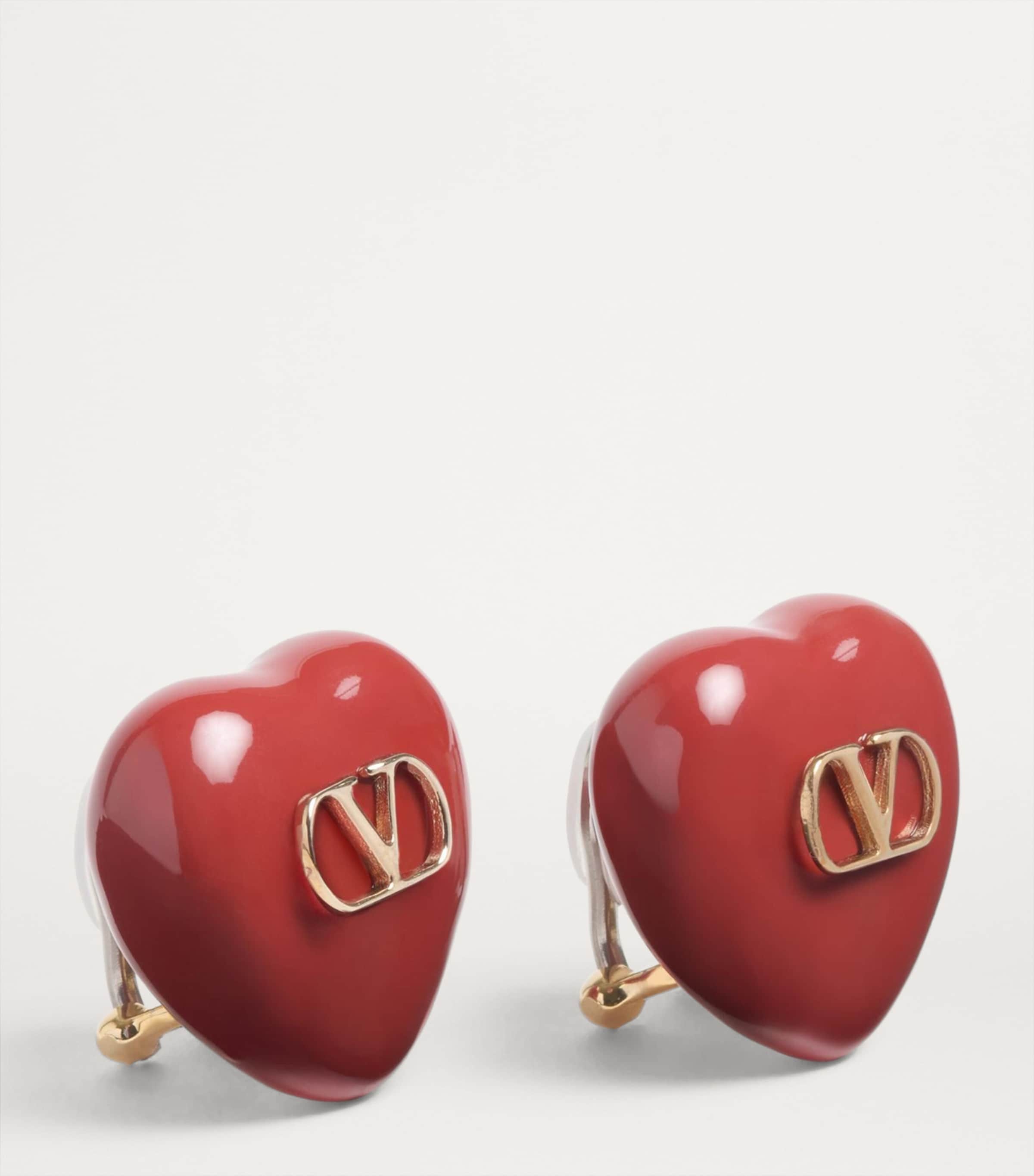 Heart VLogo Clip-On Earrings R4X Image 3