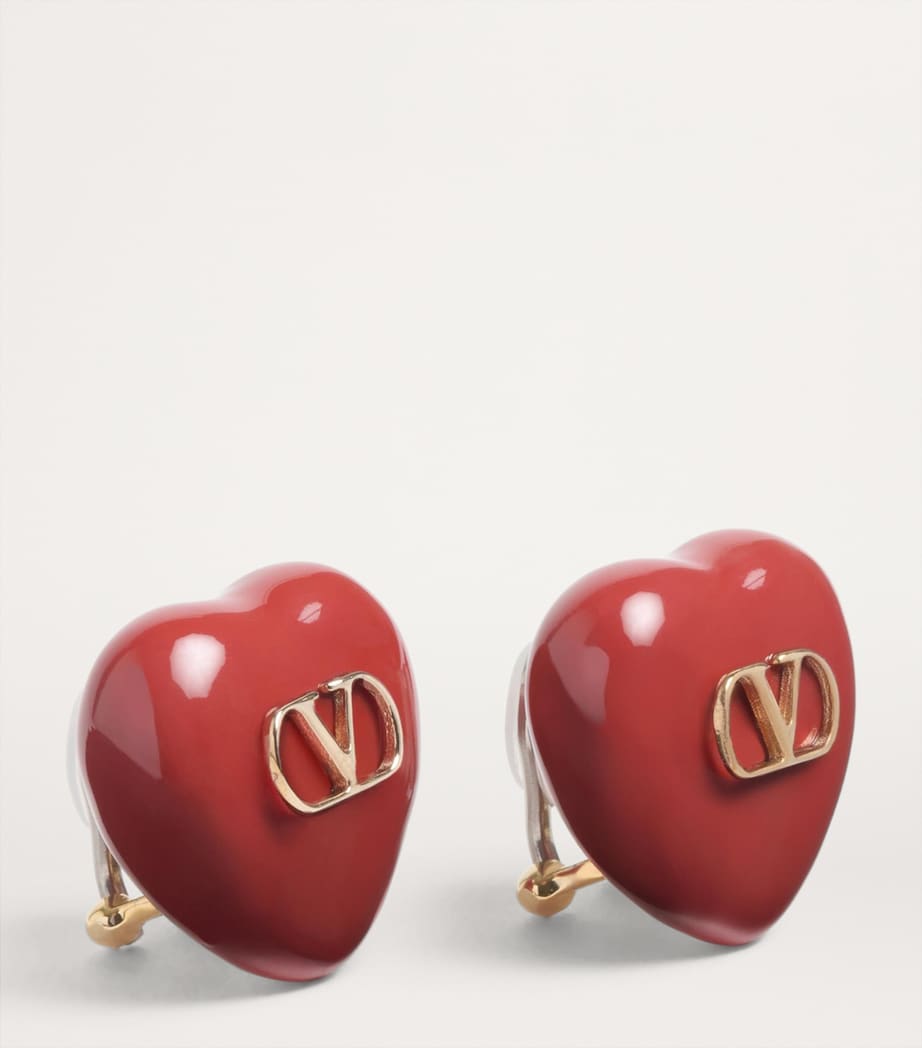 Heart VLogo Clip-On Earrings R4X Image 3