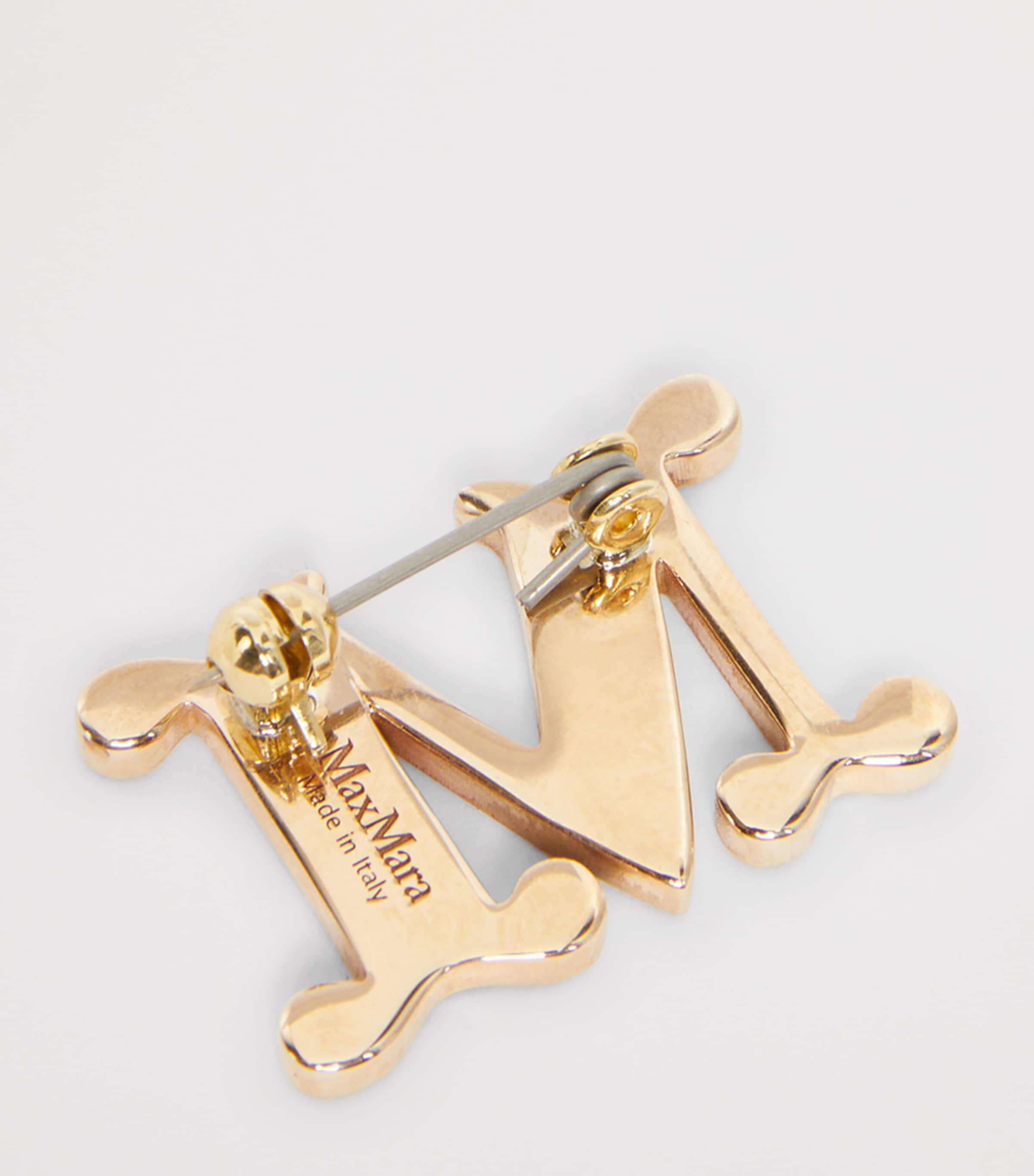 Max Mara Embellished Monogram Brooch Optical White Image 4