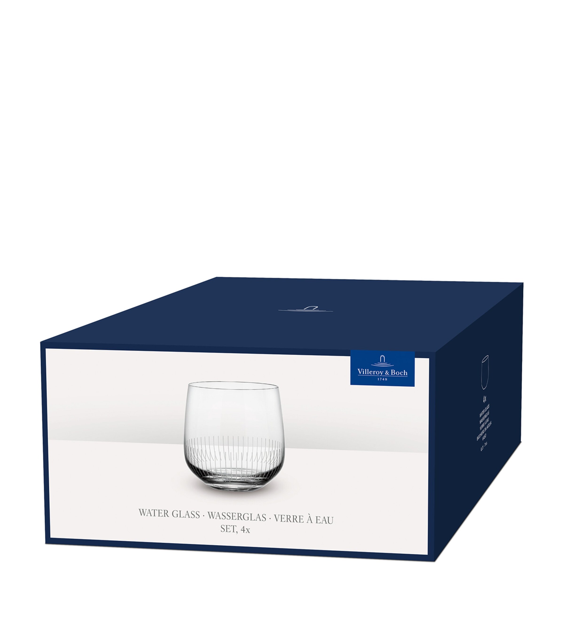 Set of 4 Crystal Afina Water Glasses (200ml) CLEAR Image 6