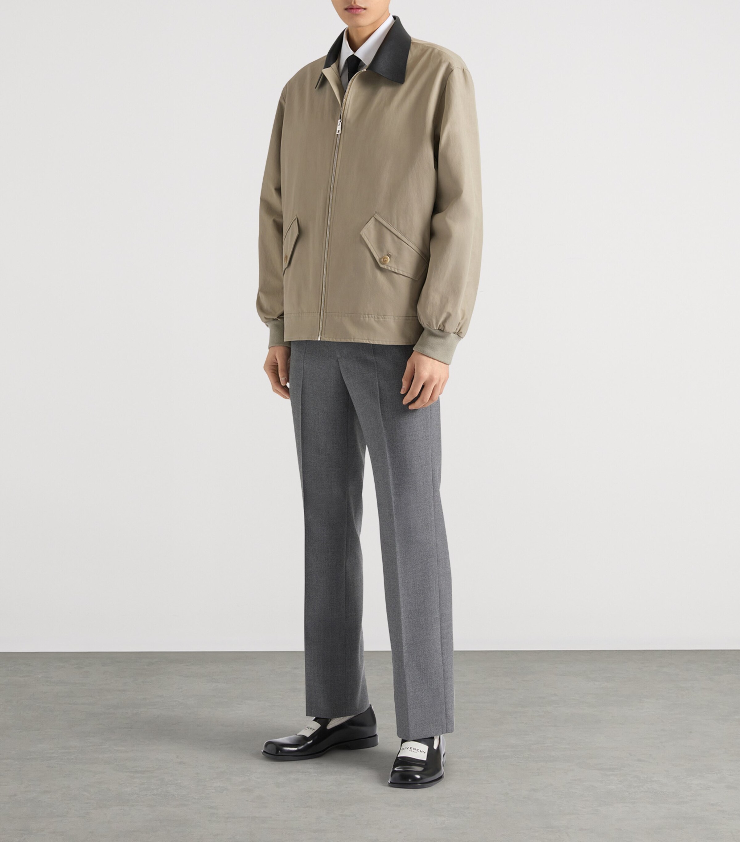 Wool-Blend Harrington Jacket BEIGE Image 2